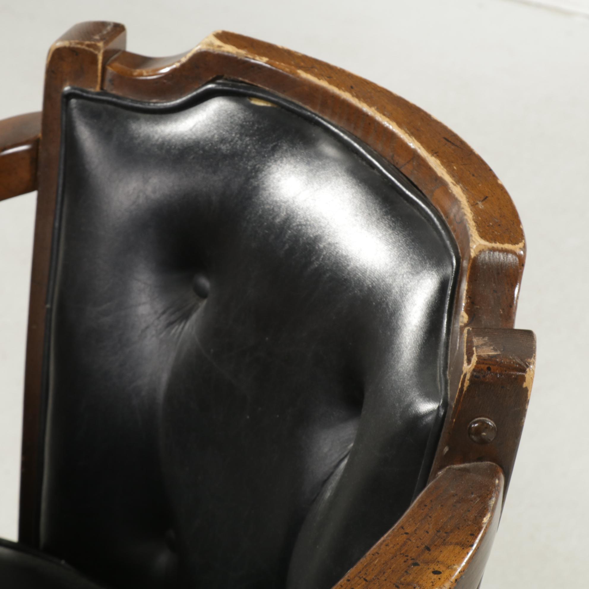 Wood, Laminate and Black Vinyl Seven-Piece Games Table Set, 1970s