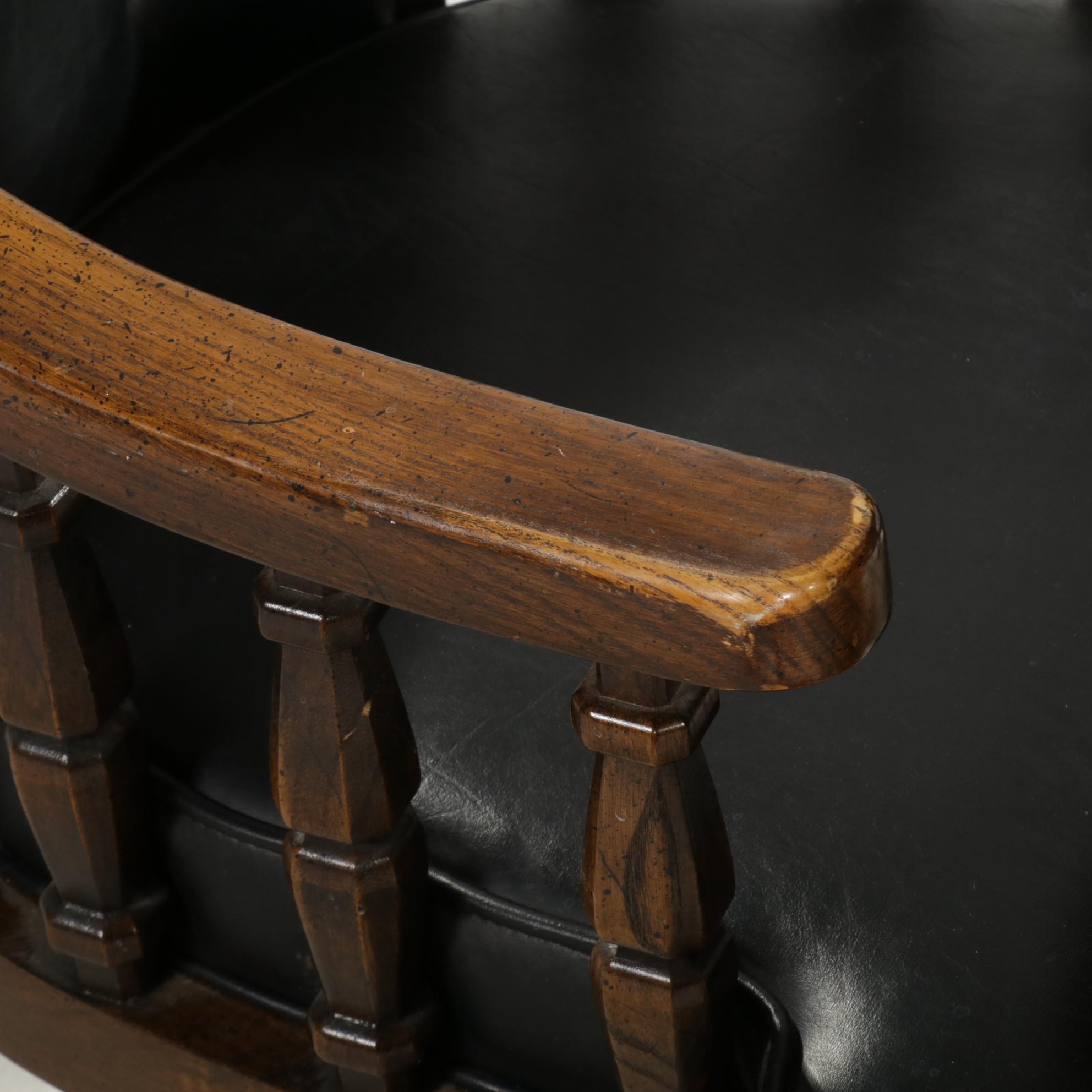 Wood, Laminate and Black Vinyl Seven-Piece Games Table Set, 1970s