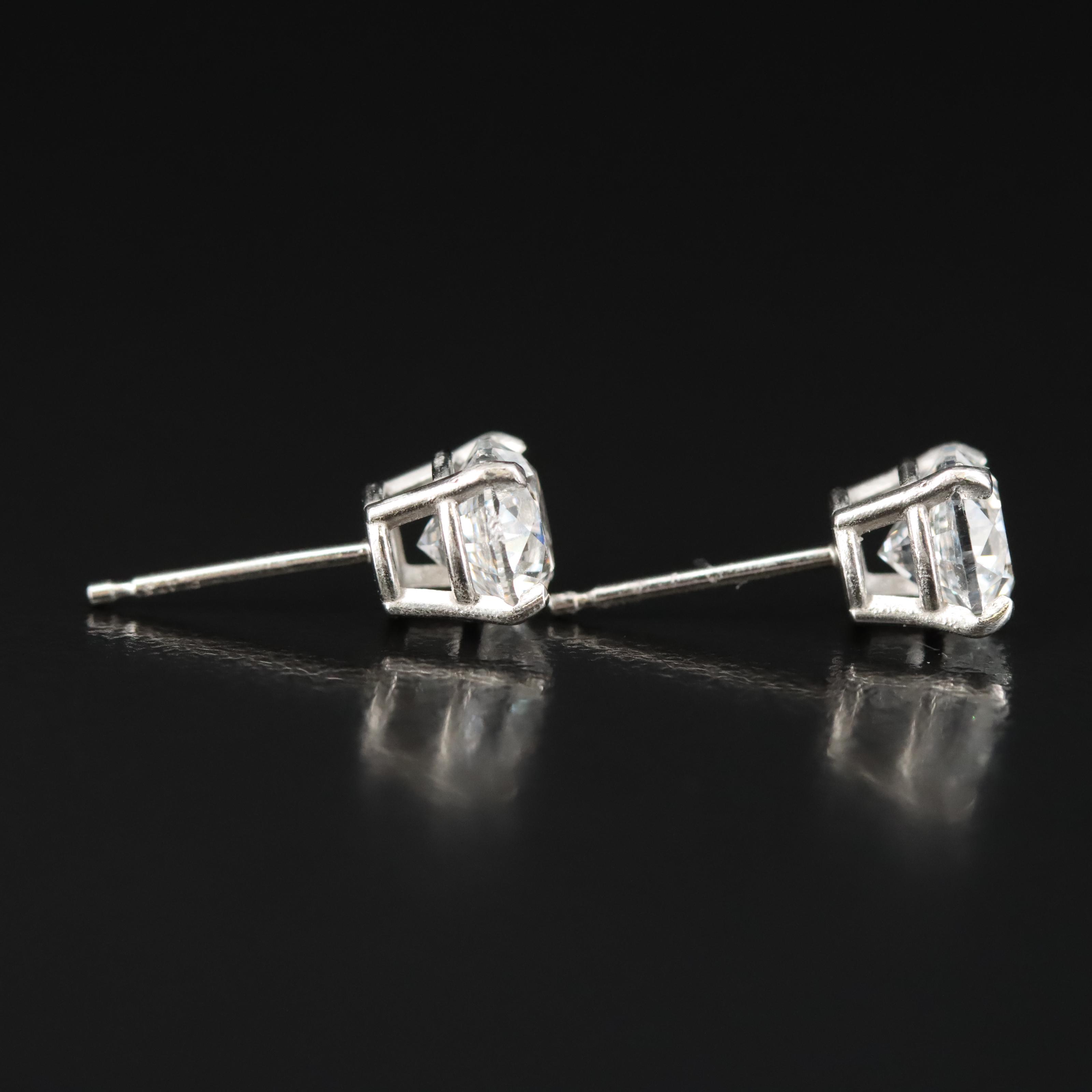 Platinum 2.00 CTW Diamond Stud Earrings with GIA eReports