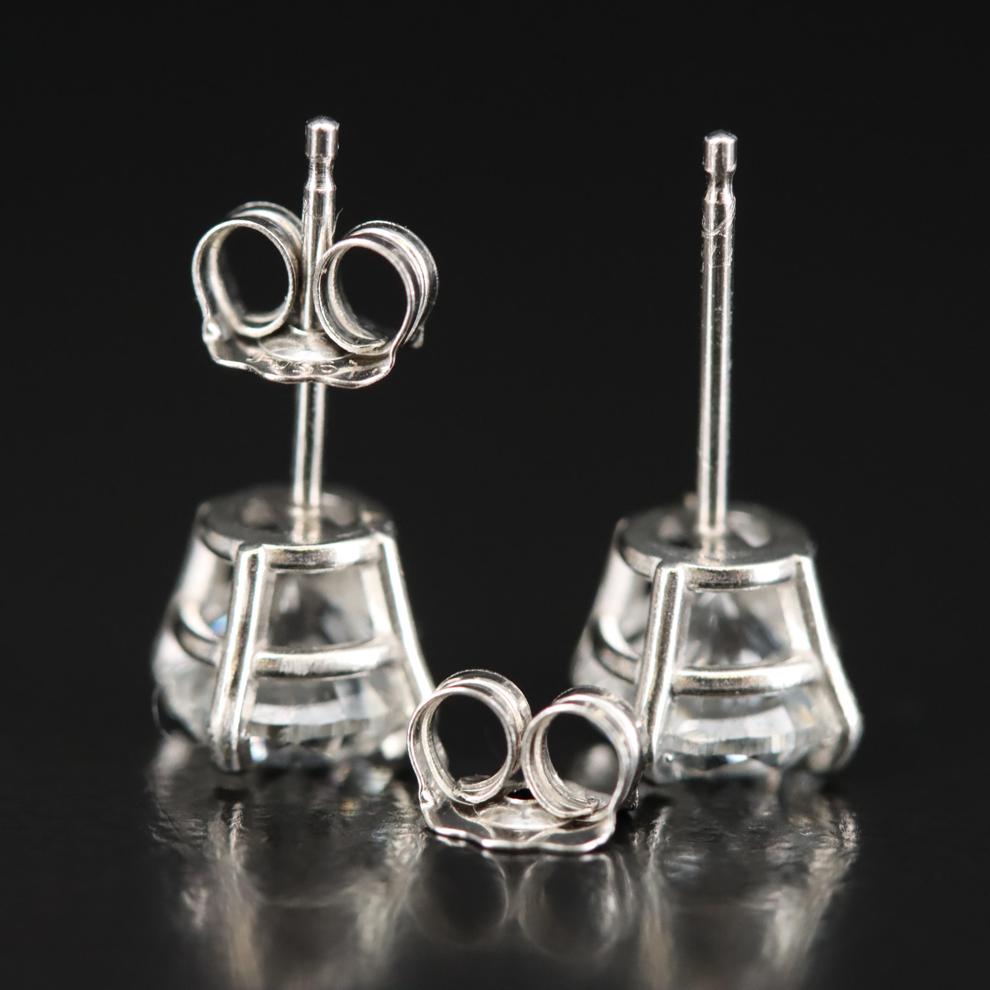 Platinum 2.00 CTW Diamond Stud Earrings with GIA eReports