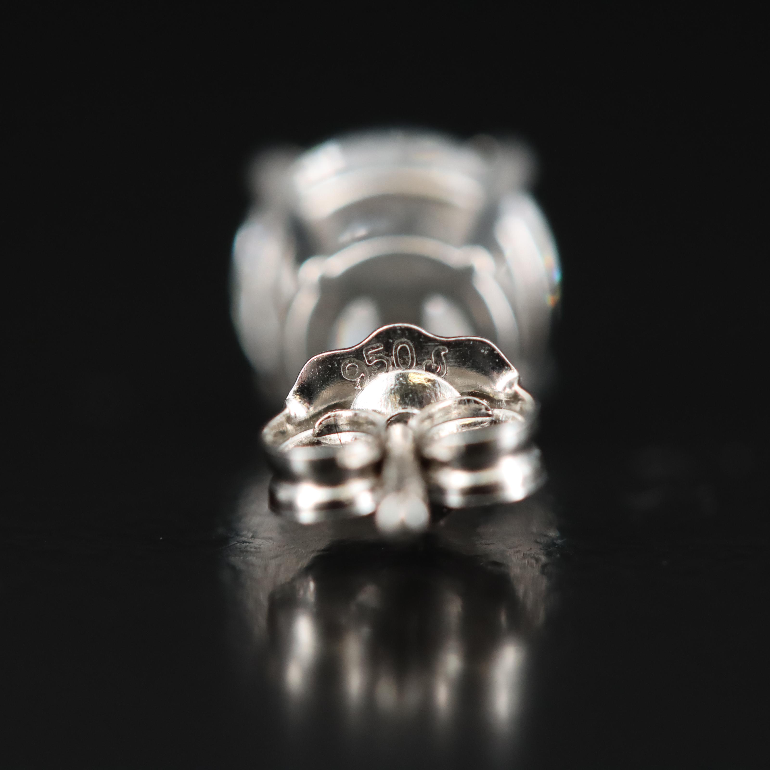 Platinum 2.00 CTW Diamond Stud Earrings with GIA eReports