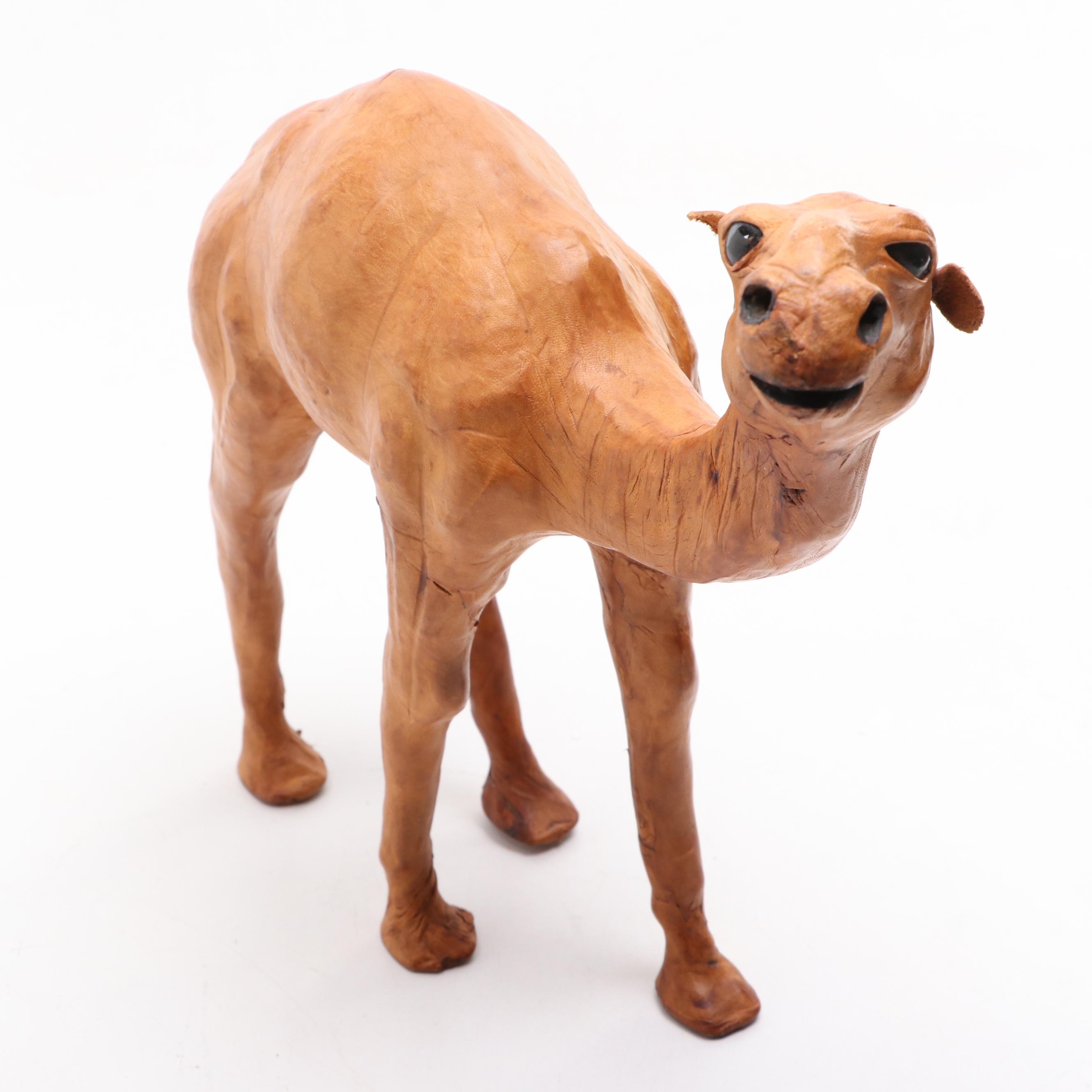 Leather Covered Camel Figurine