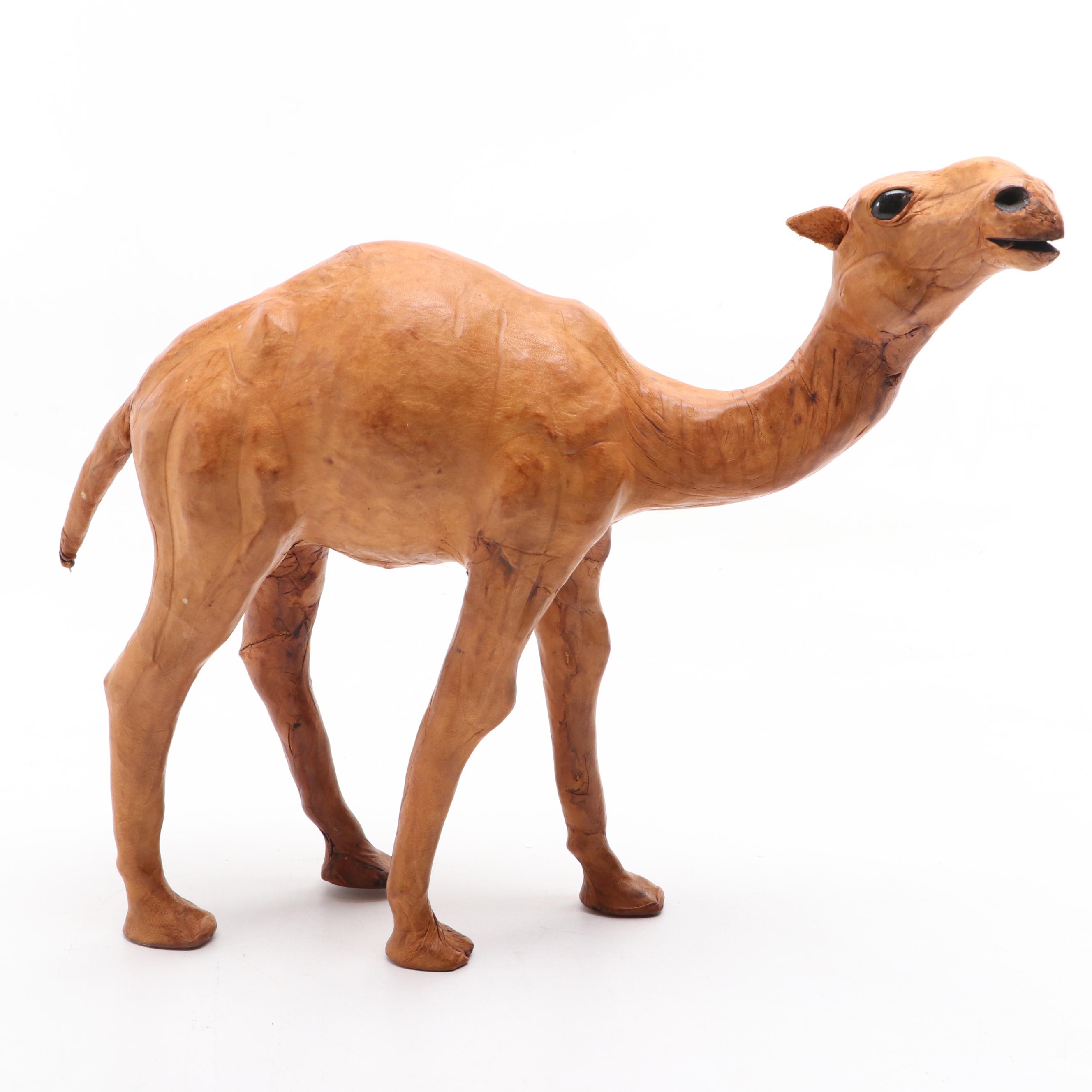 Leather Covered Camel Figurine