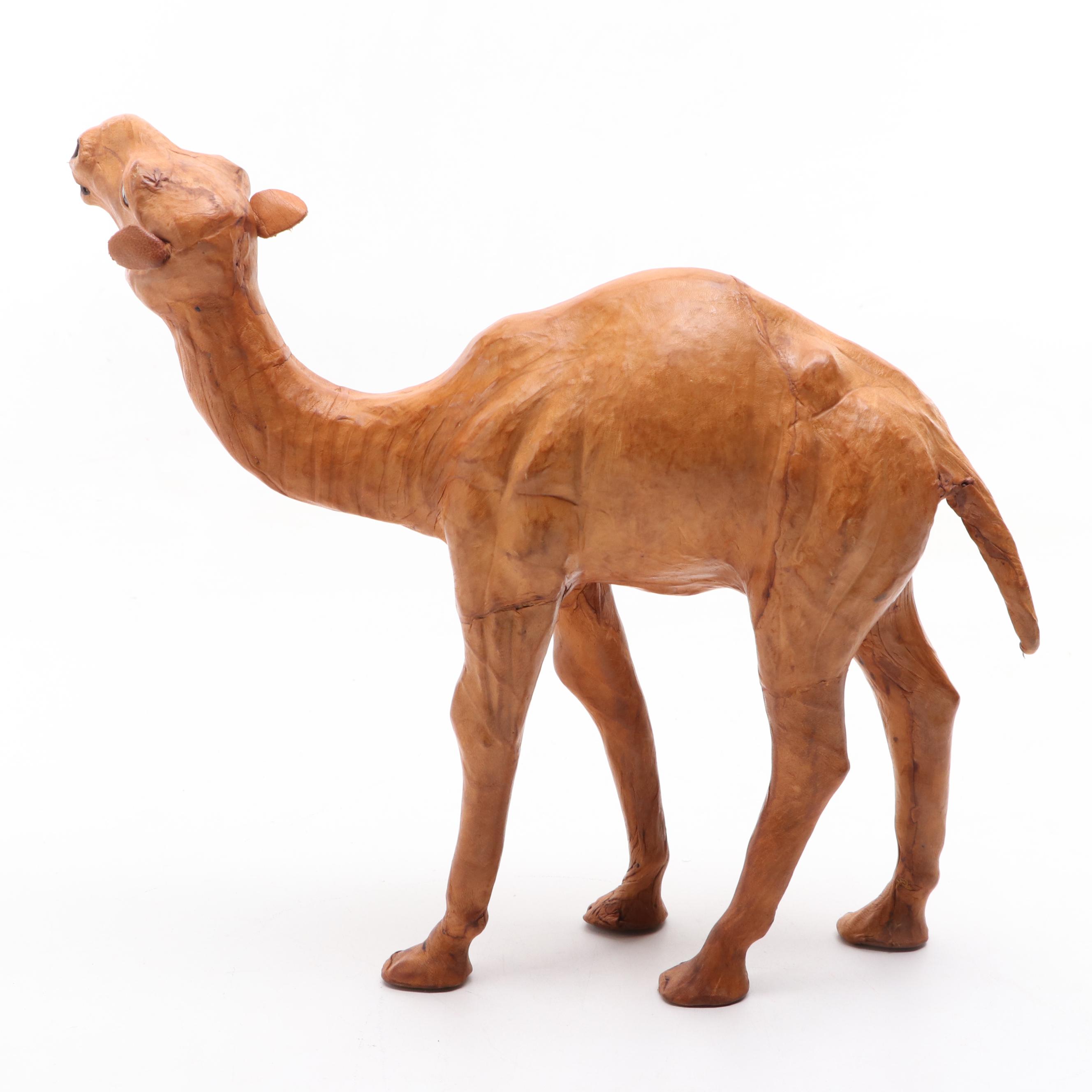 Leather Covered Camel Figurine