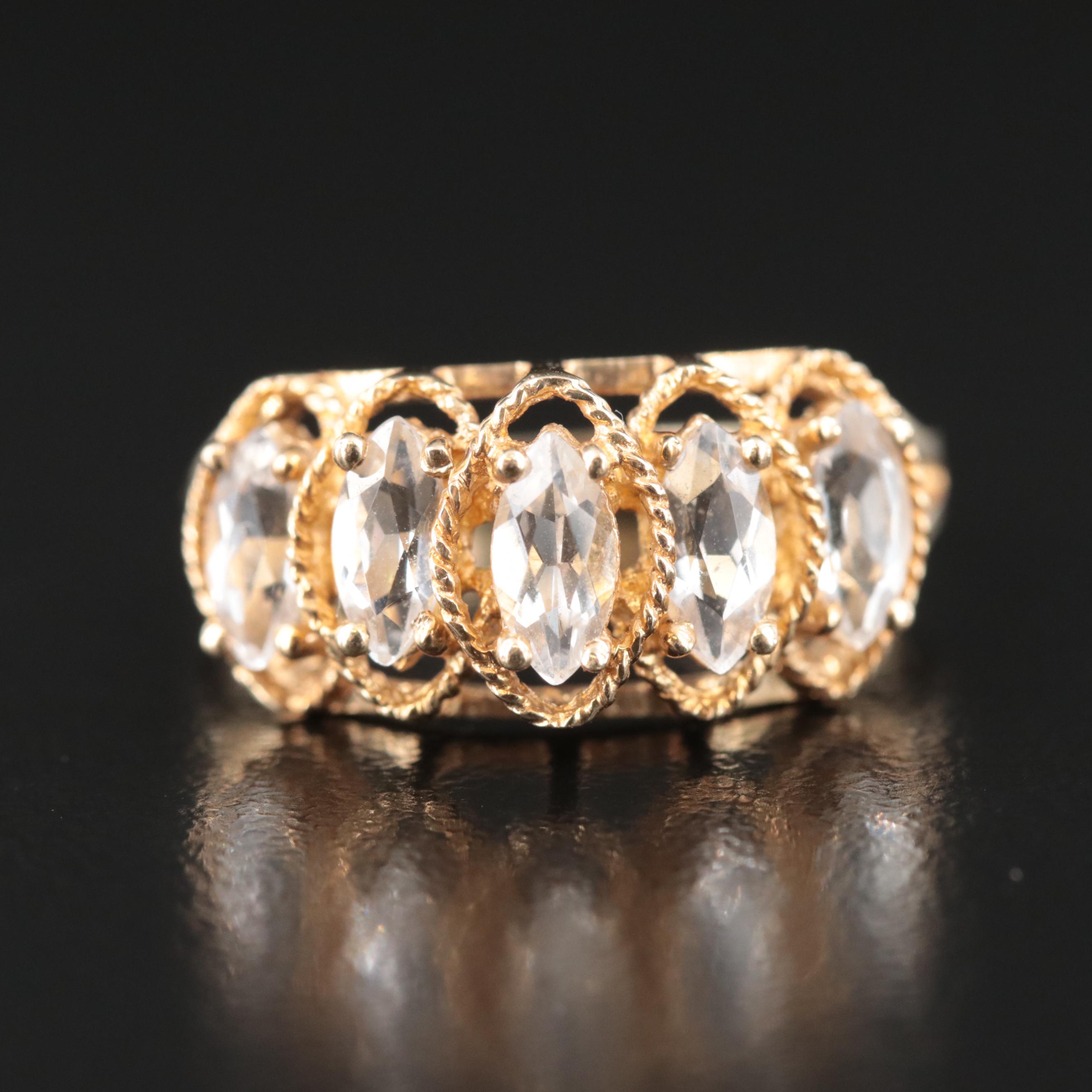 10K White Sapphire Ring