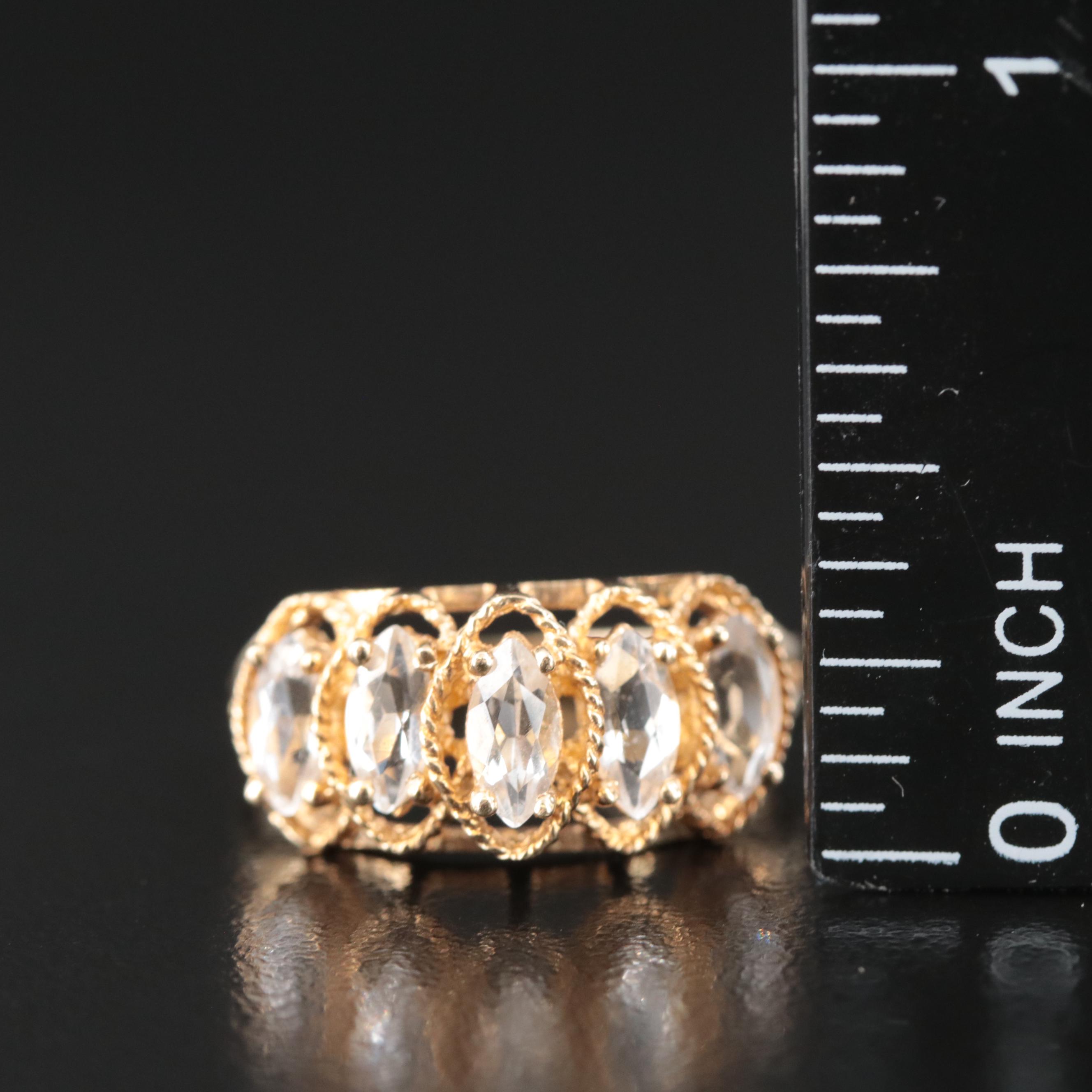 10K White Sapphire Ring