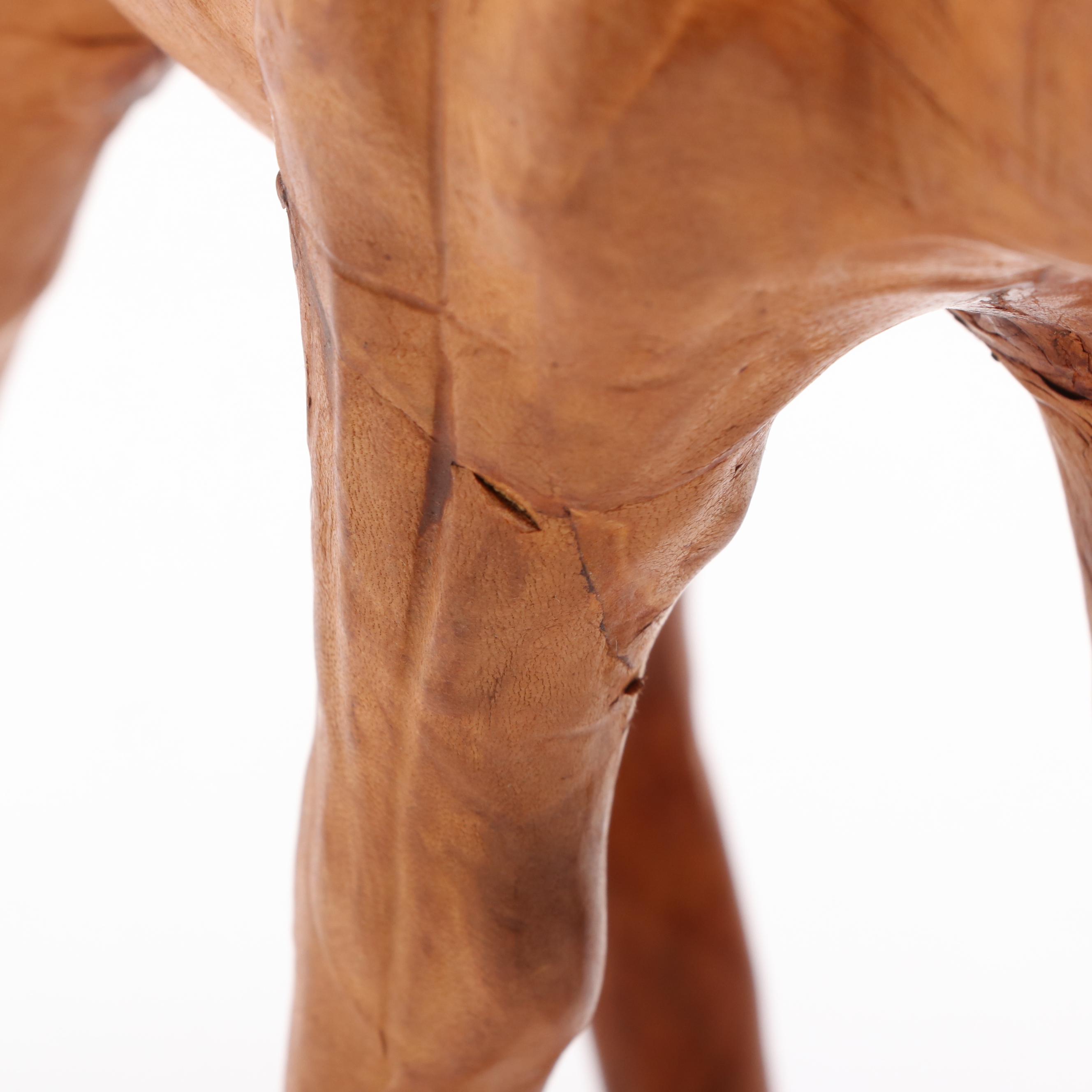 Leather Covered Camel Figurine