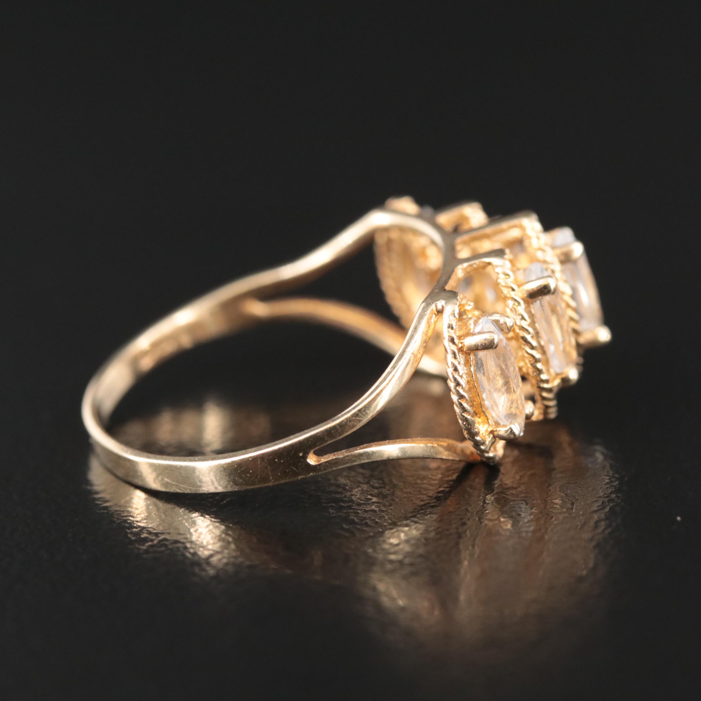 10K White Sapphire Ring