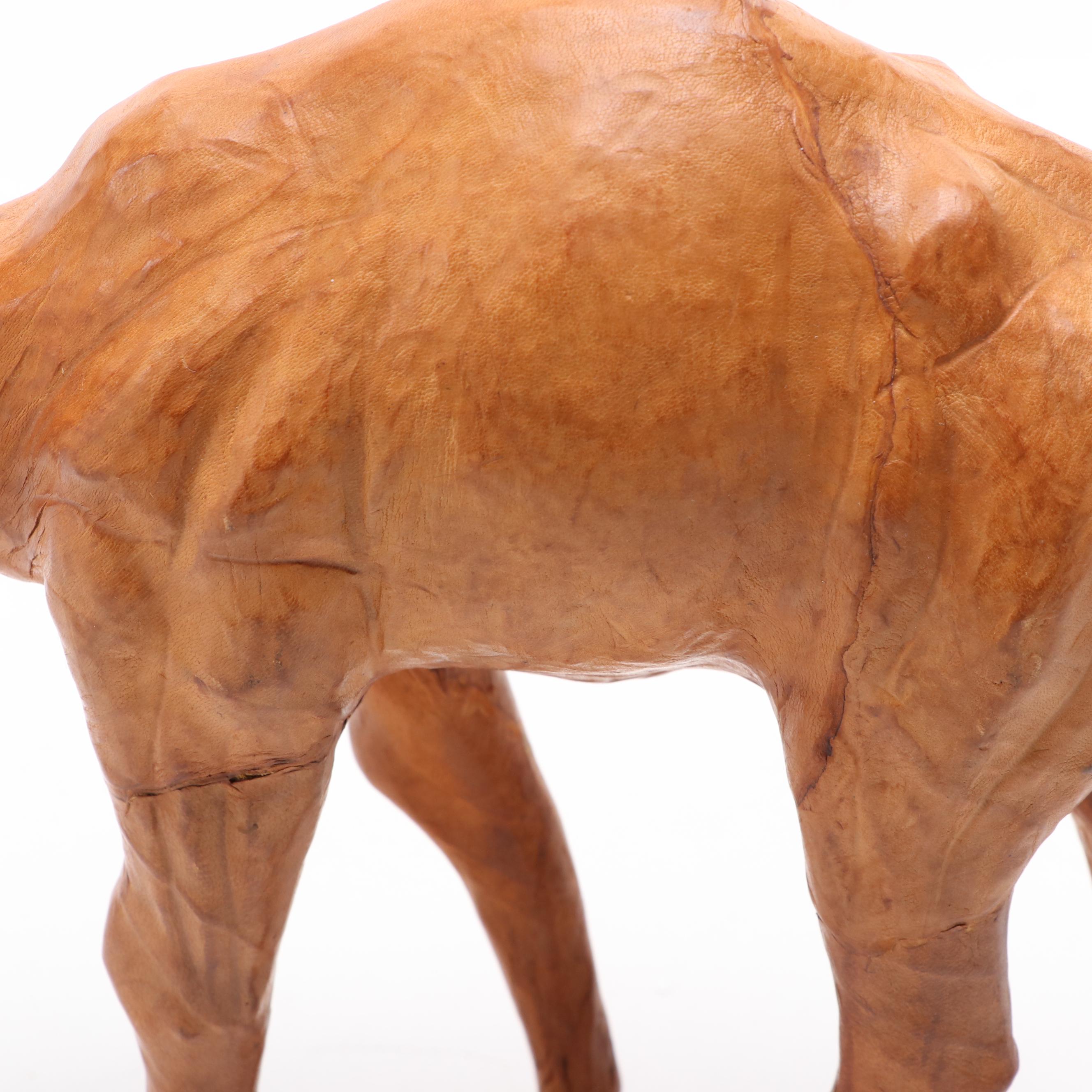 Leather Covered Camel Figurine