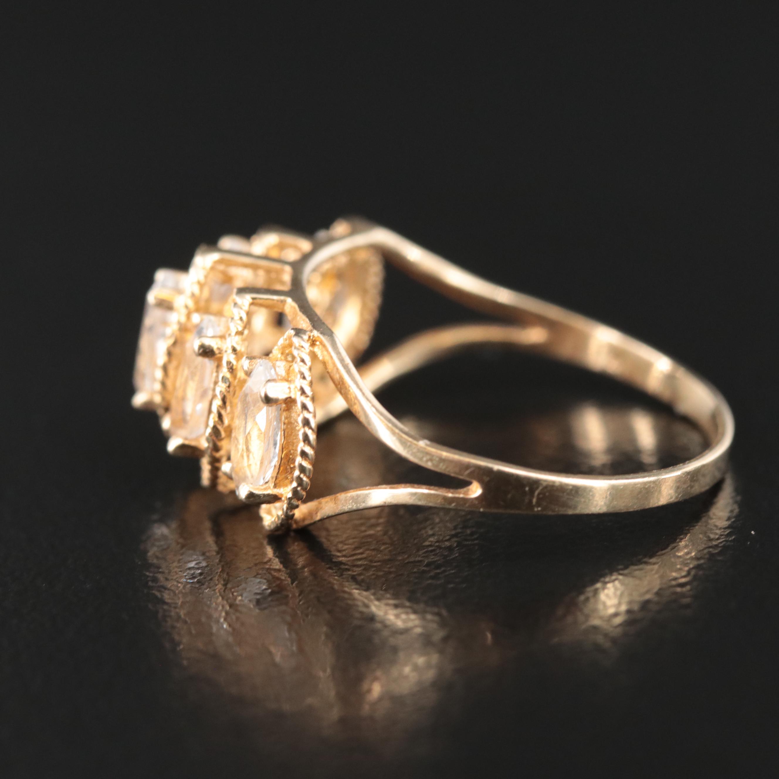 10K White Sapphire Ring