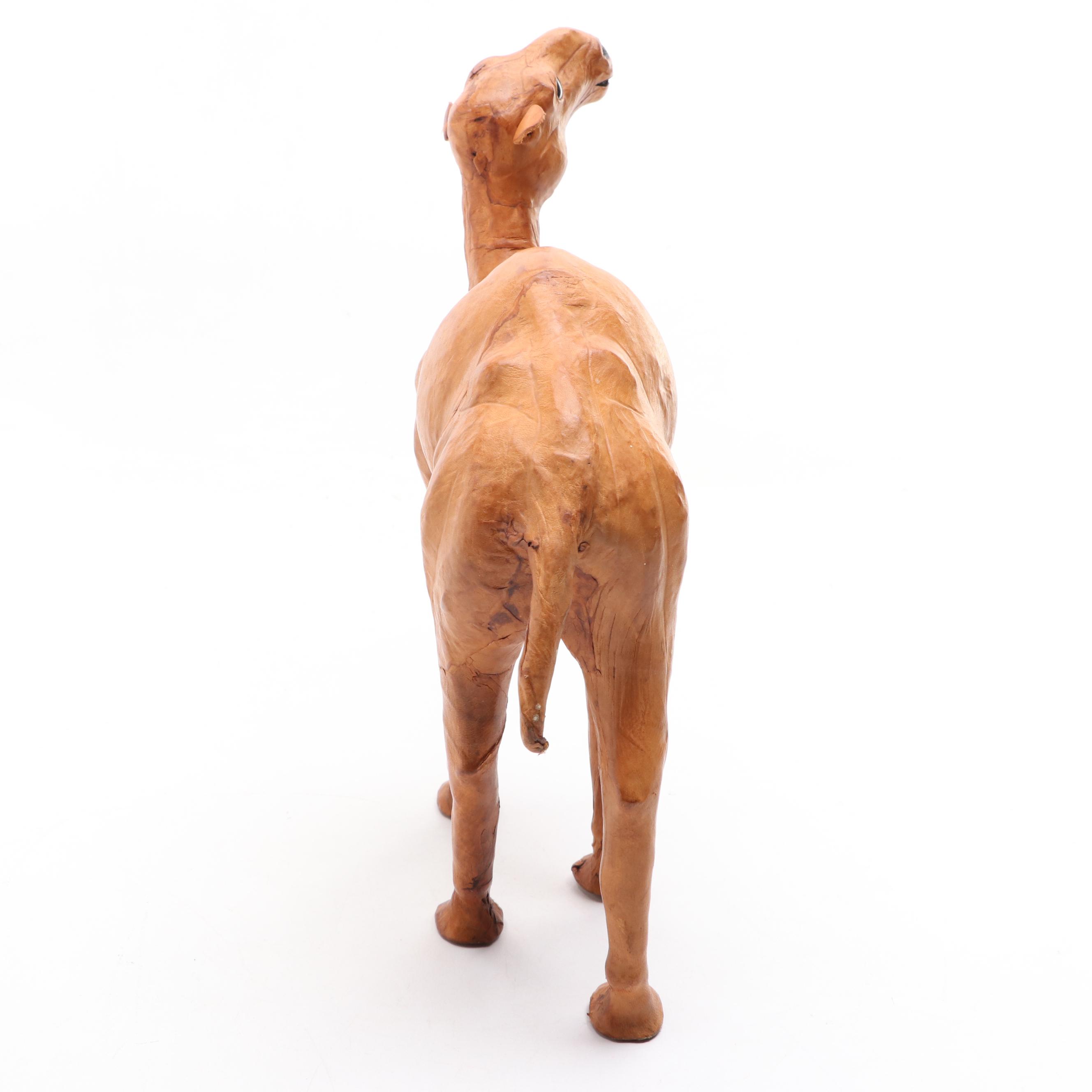 Leather Covered Camel Figurine