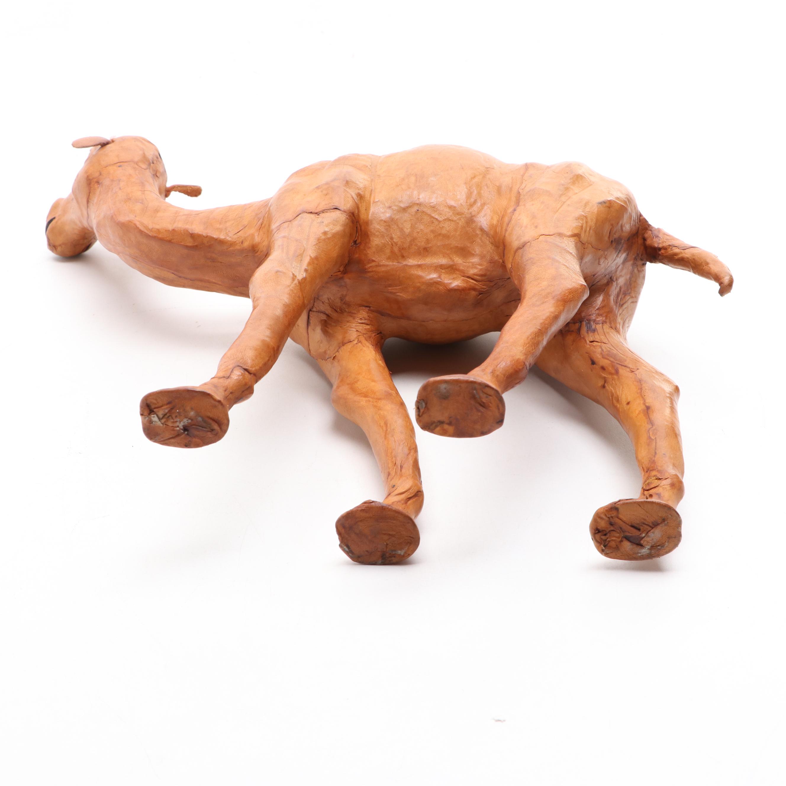 Leather Covered Camel Figurine