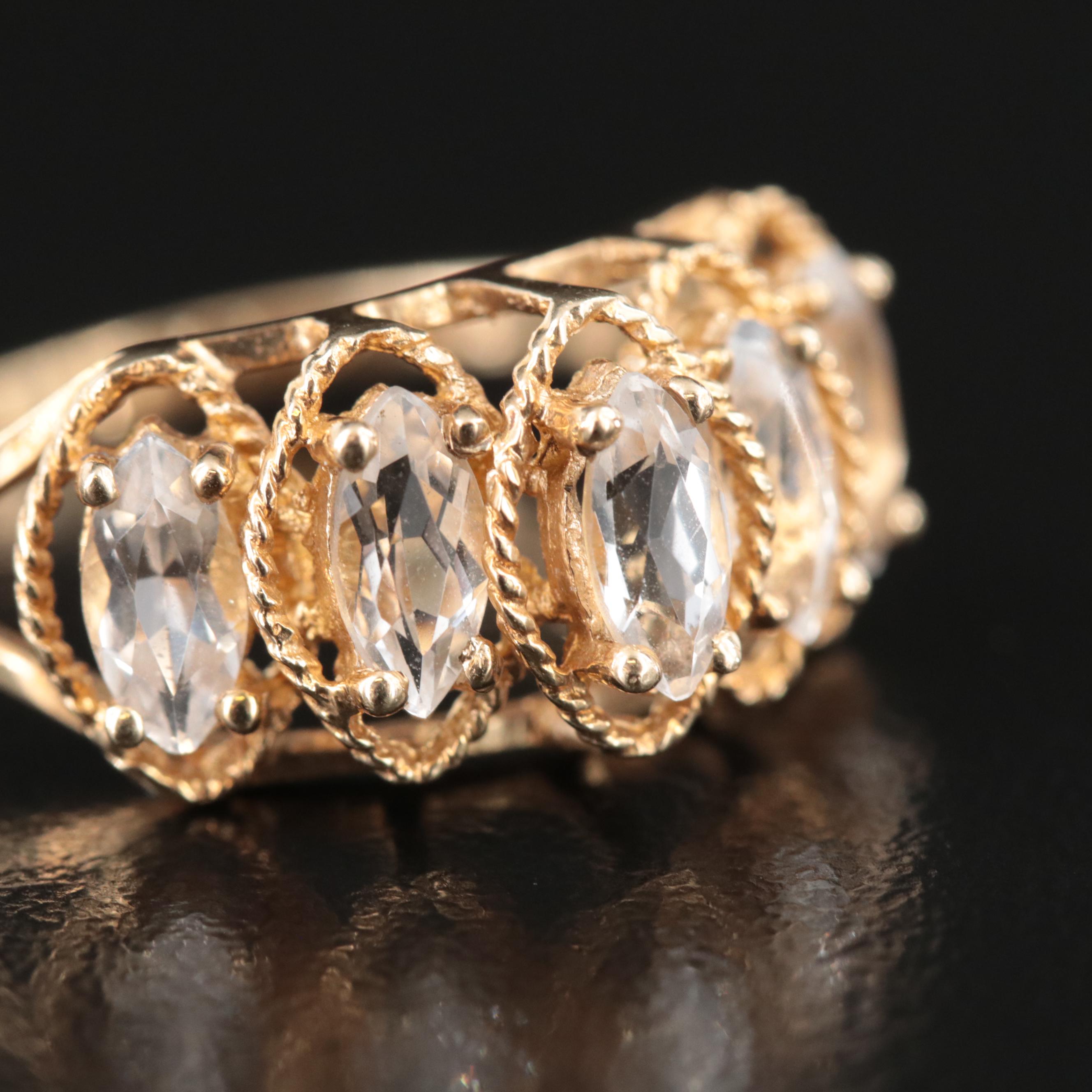 10K White Sapphire Ring