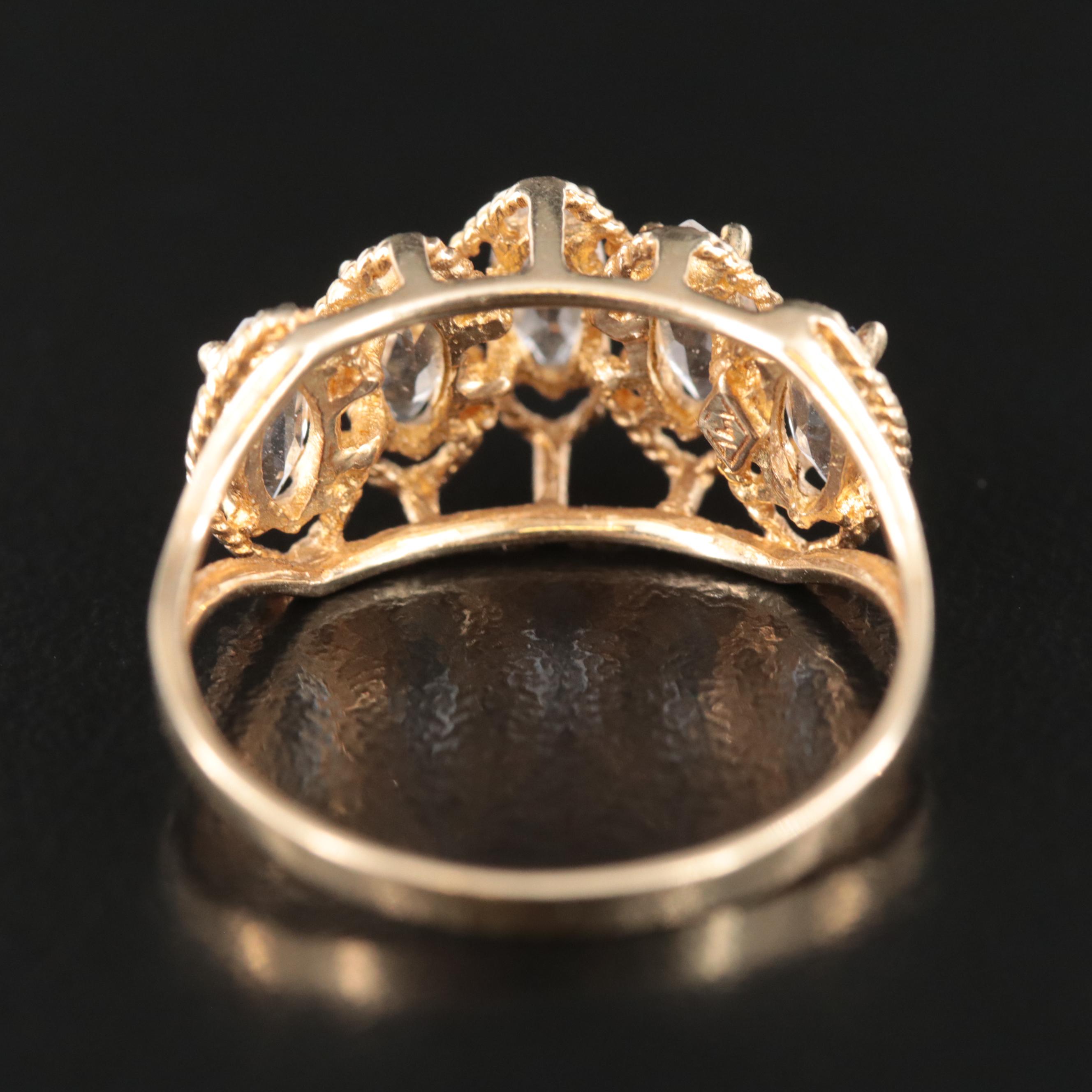 10K White Sapphire Ring