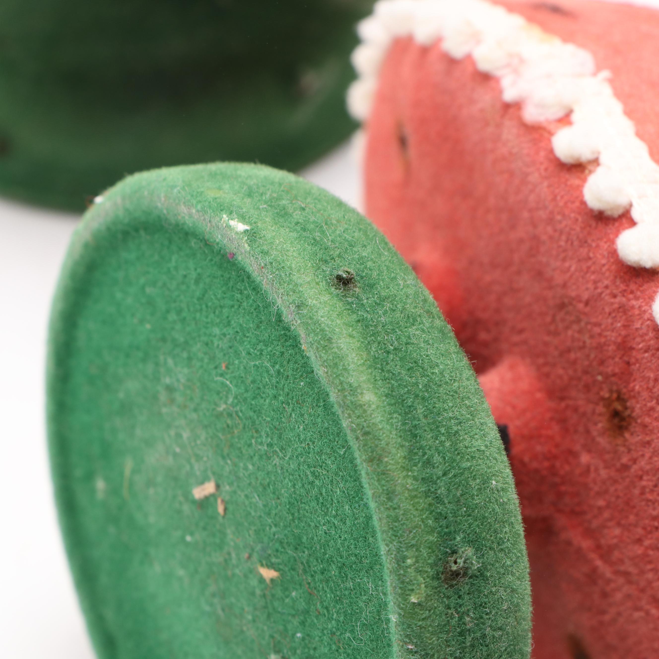 Flocked Santa and Mrs. Claus Figurines, Mid-20th Century