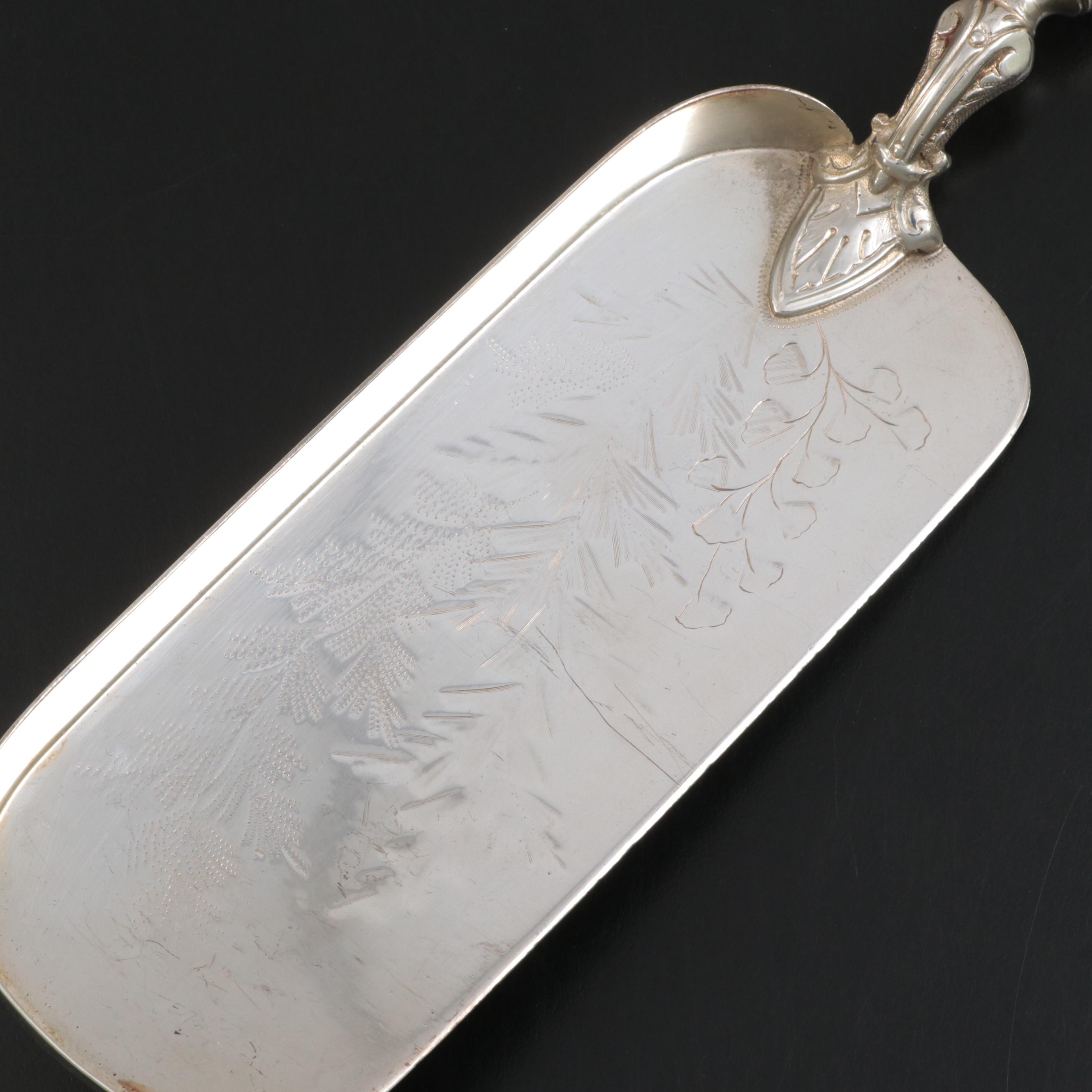 Silver Plate Silent Butler with Antler Handle, Late 19th/ Early 20th Century