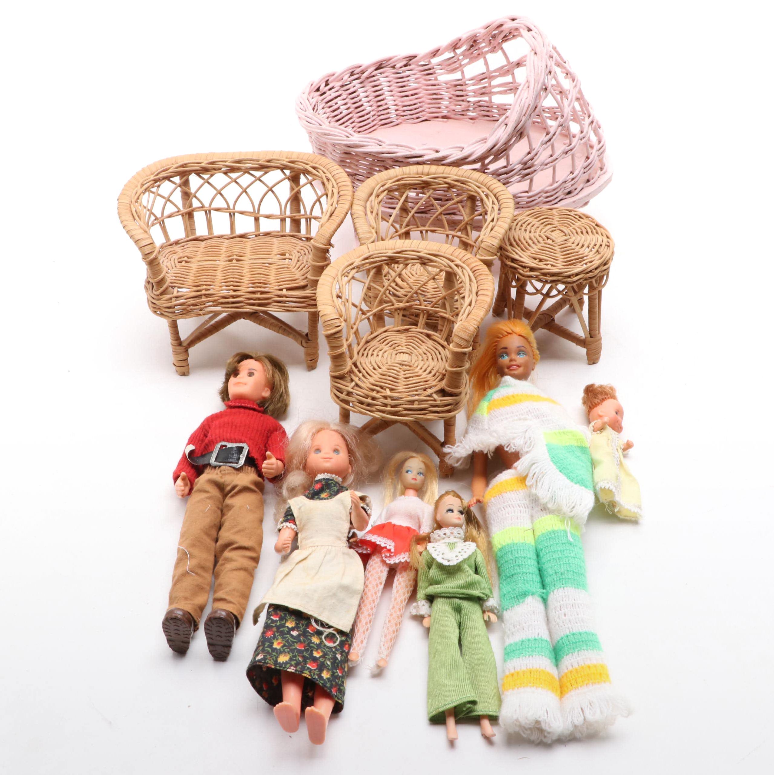 Mattel Sunshine Family with Other Dolls and Furniture