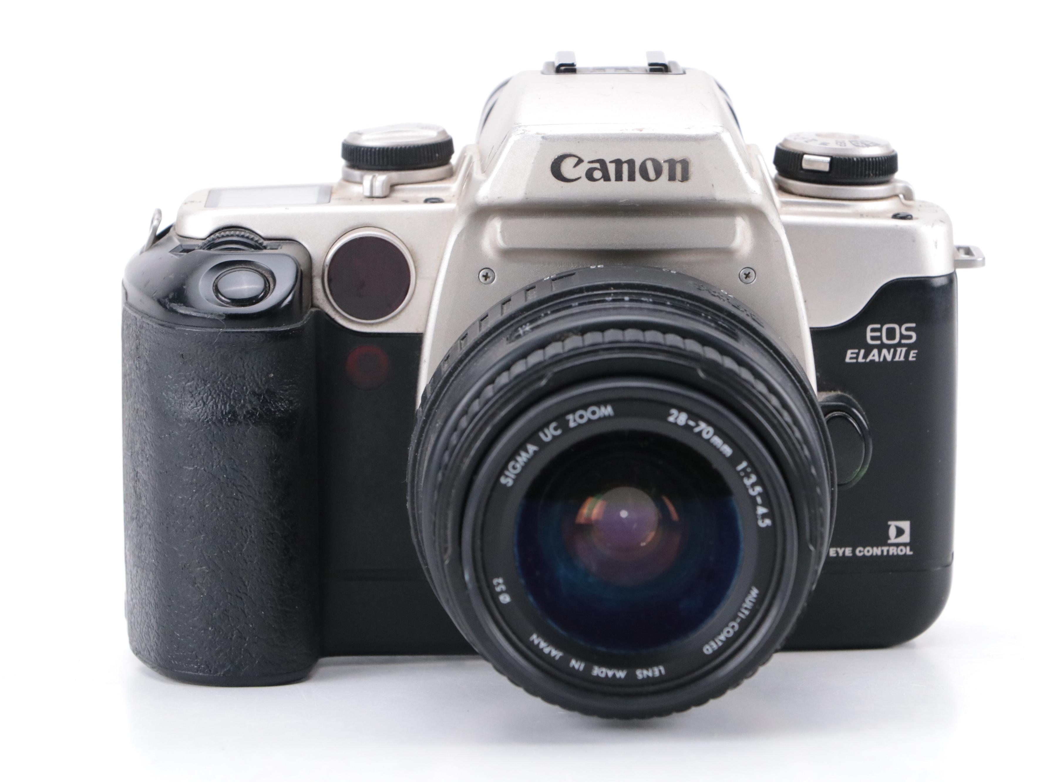 Canon EOS Rebel 2000 and EOS Elan II E 35mm Film Cameras With Lenses