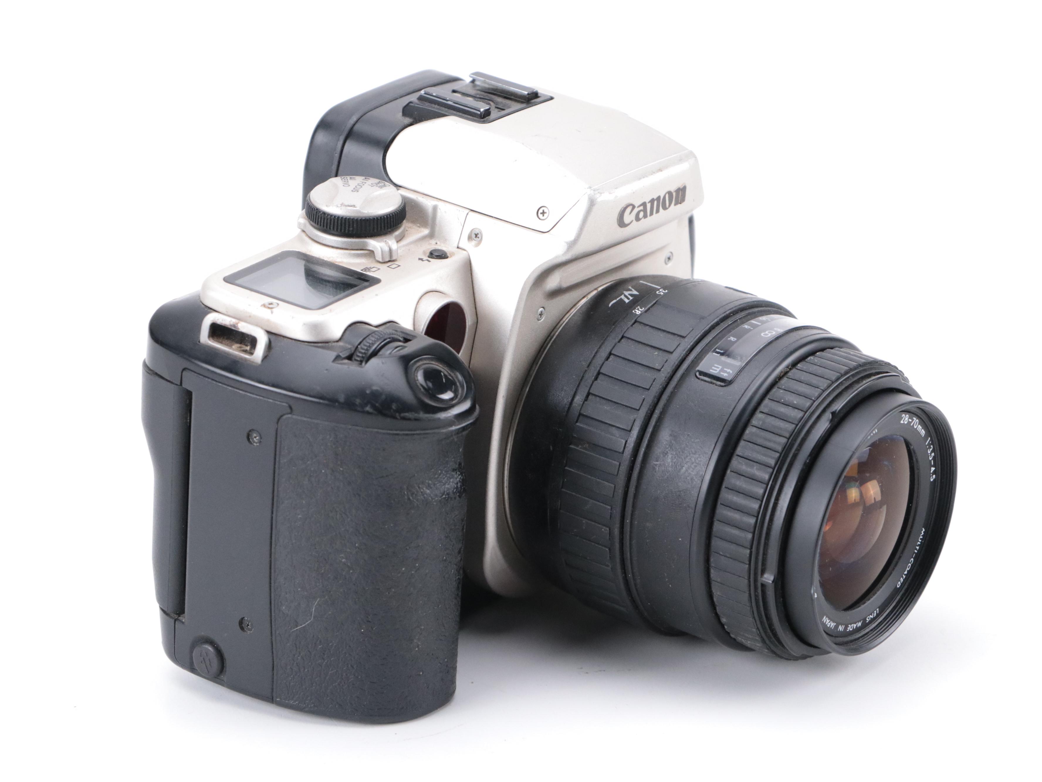 Canon EOS Rebel 2000 and EOS Elan II E 35mm Film Cameras With Lenses