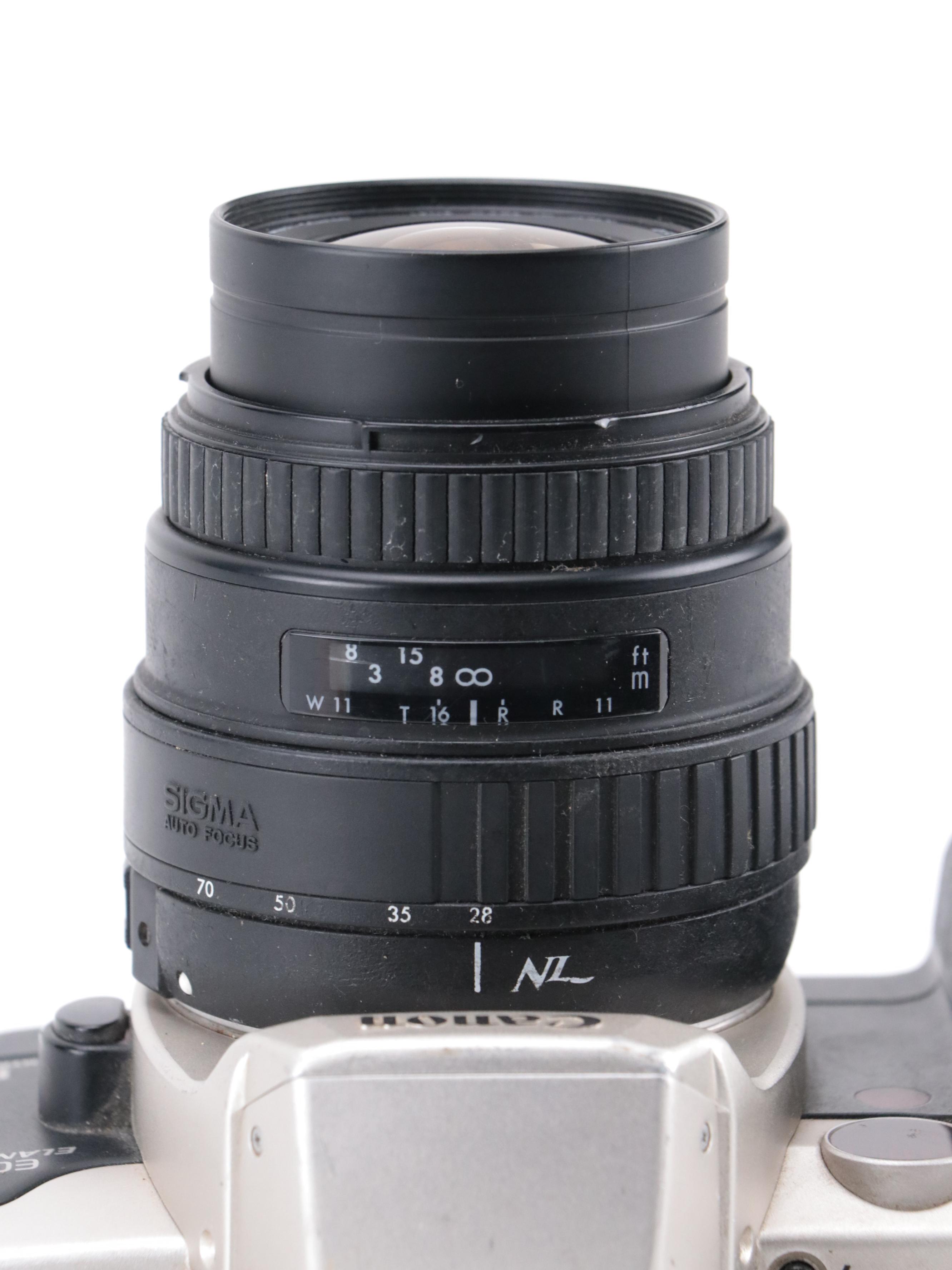 Canon EOS Rebel 2000 and EOS Elan II E 35mm Film Cameras With Lenses