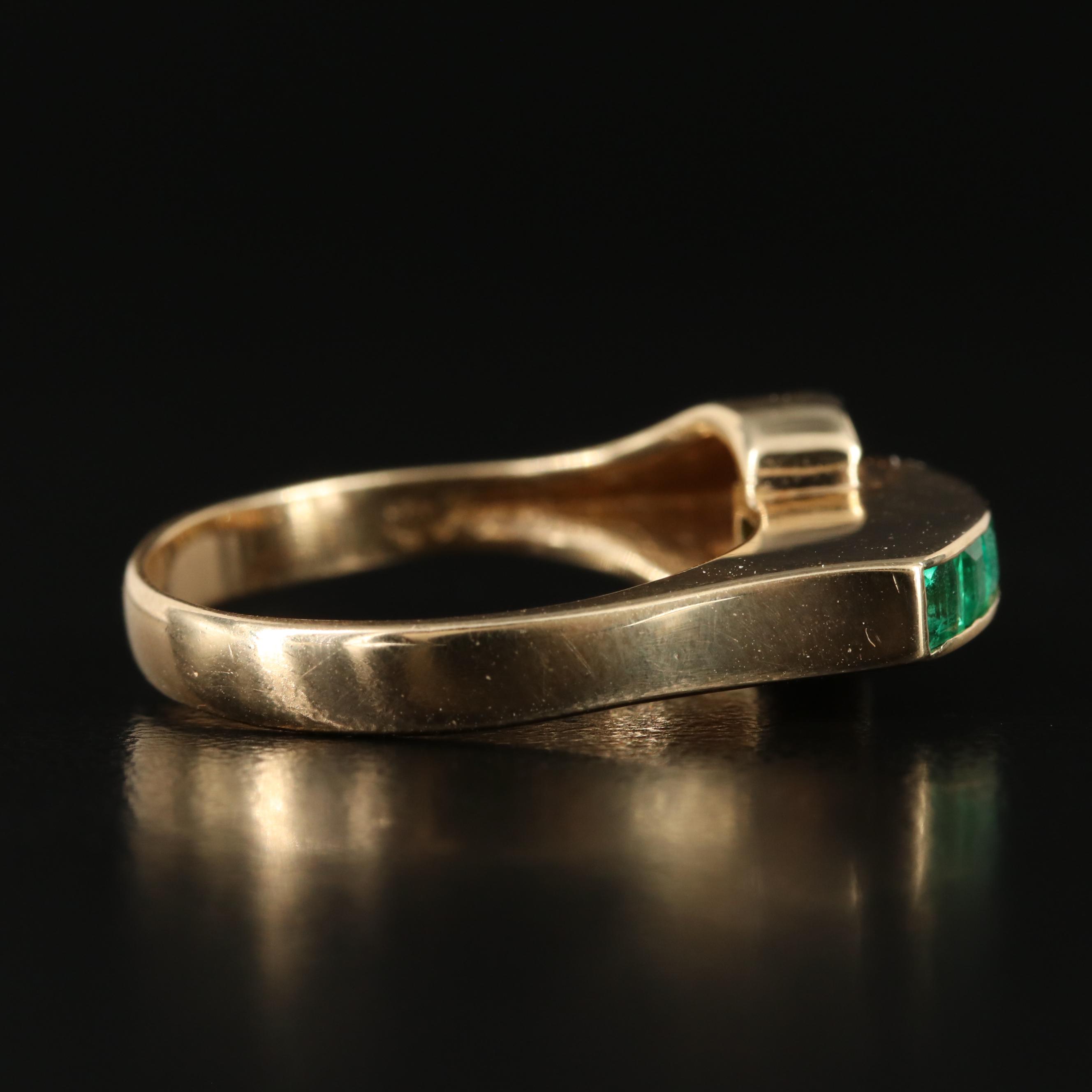 14K Diamond and Emerald Ring