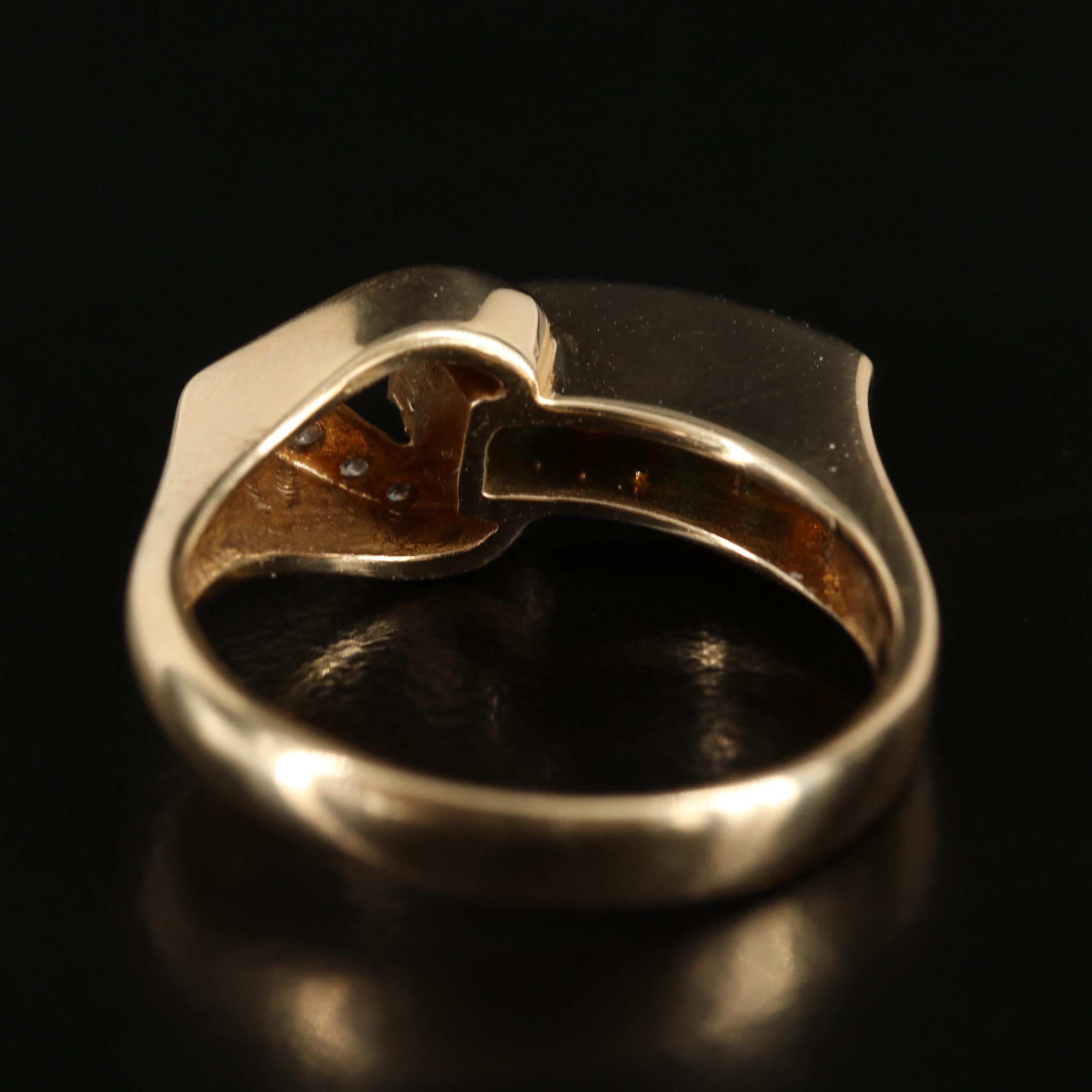 14K Diamond and Emerald Ring