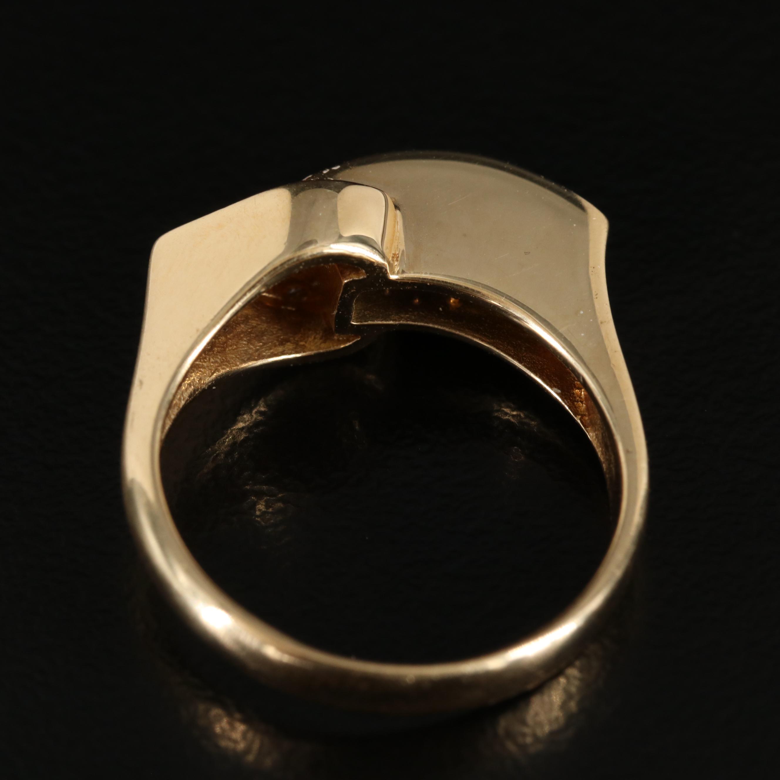 14K Diamond and Emerald Ring