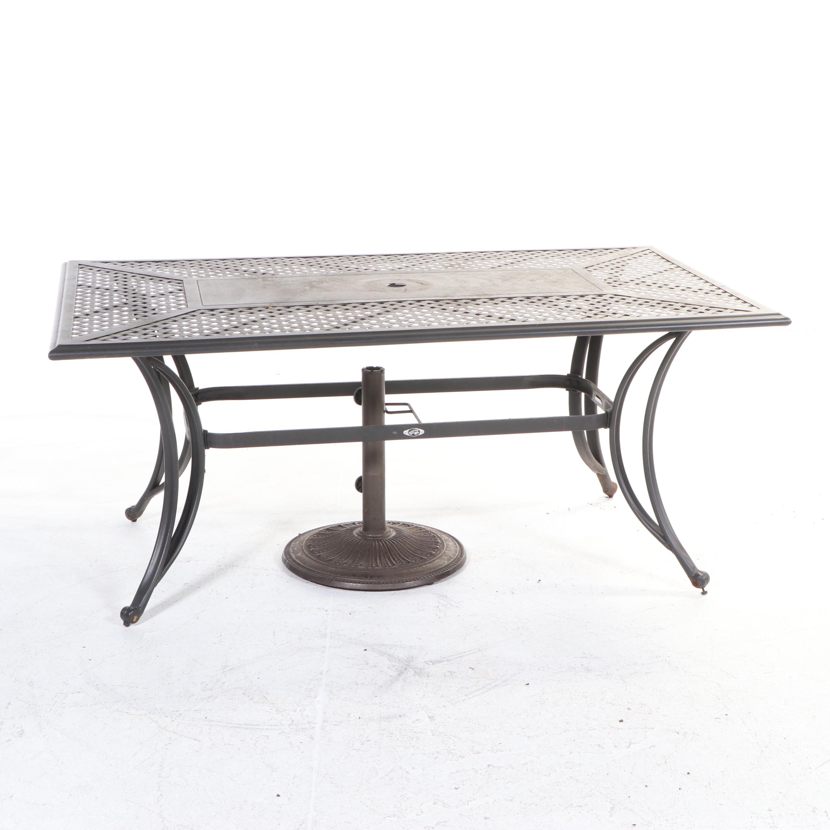 Eight-Piece Powder-Coated Metal Patio Dining Set, Incl. Hampton Bay