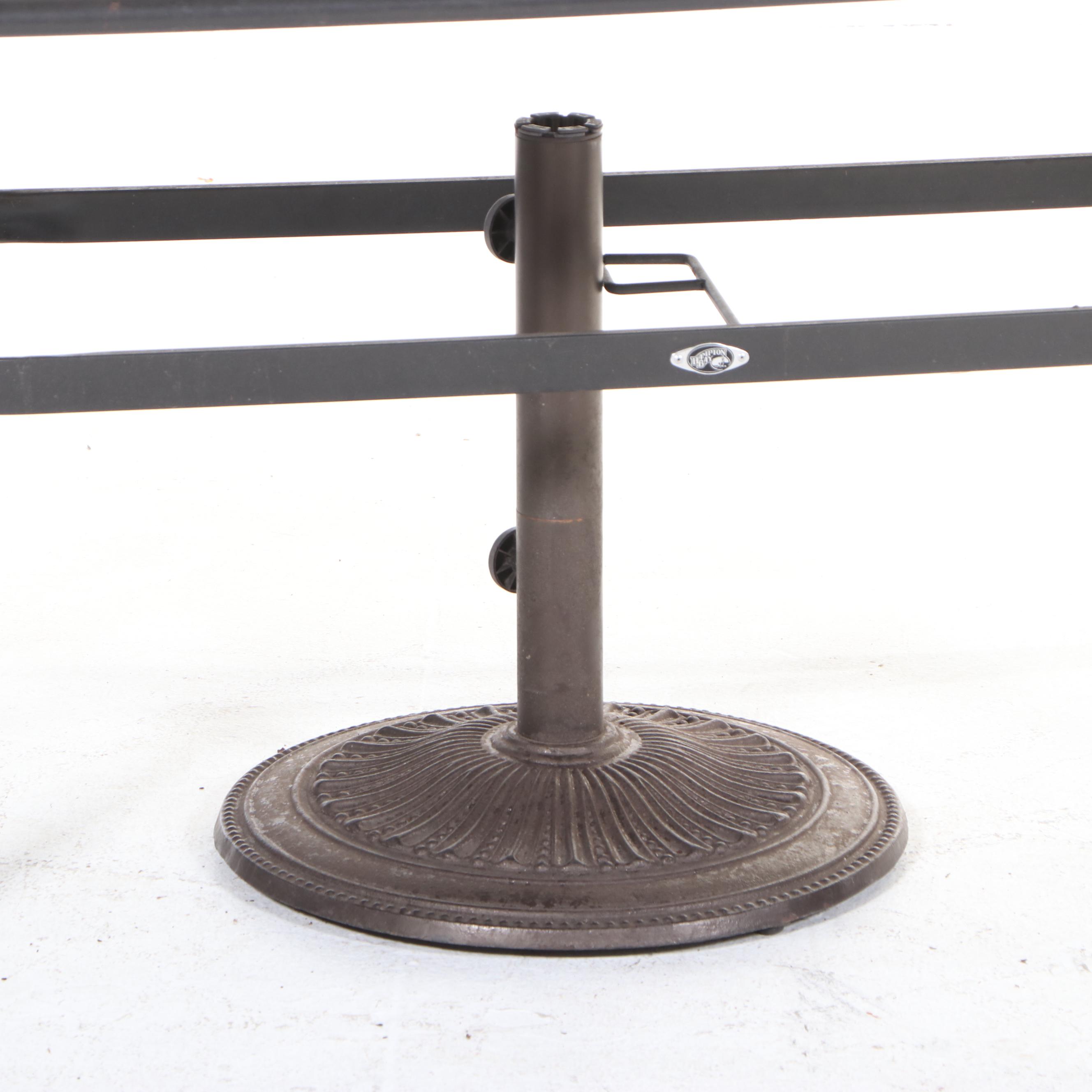 Eight-Piece Powder-Coated Metal Patio Dining Set, Incl. Hampton Bay