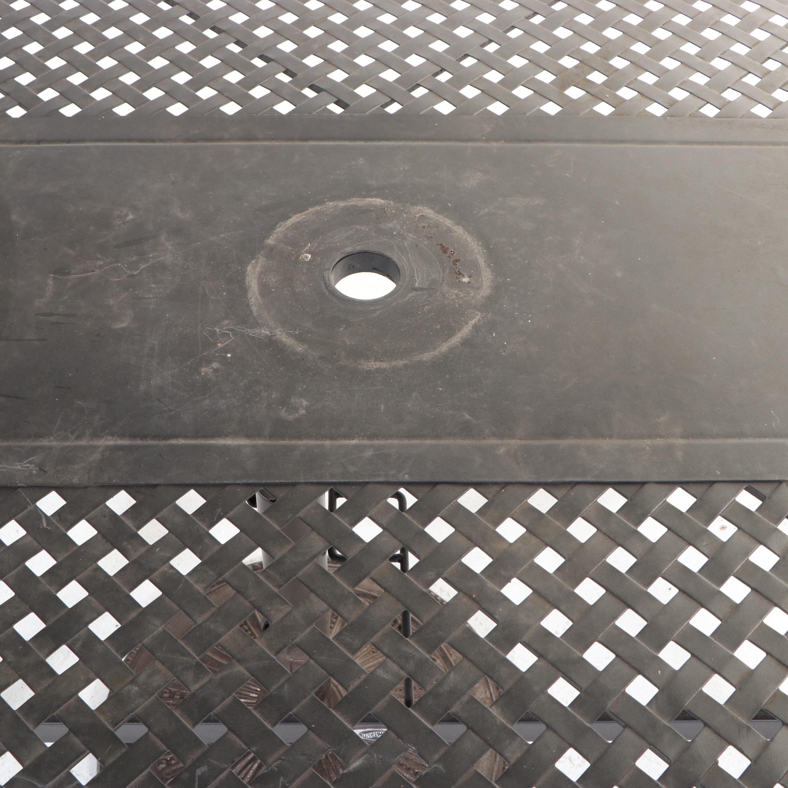 Eight-Piece Powder-Coated Metal Patio Dining Set, Incl. Hampton Bay