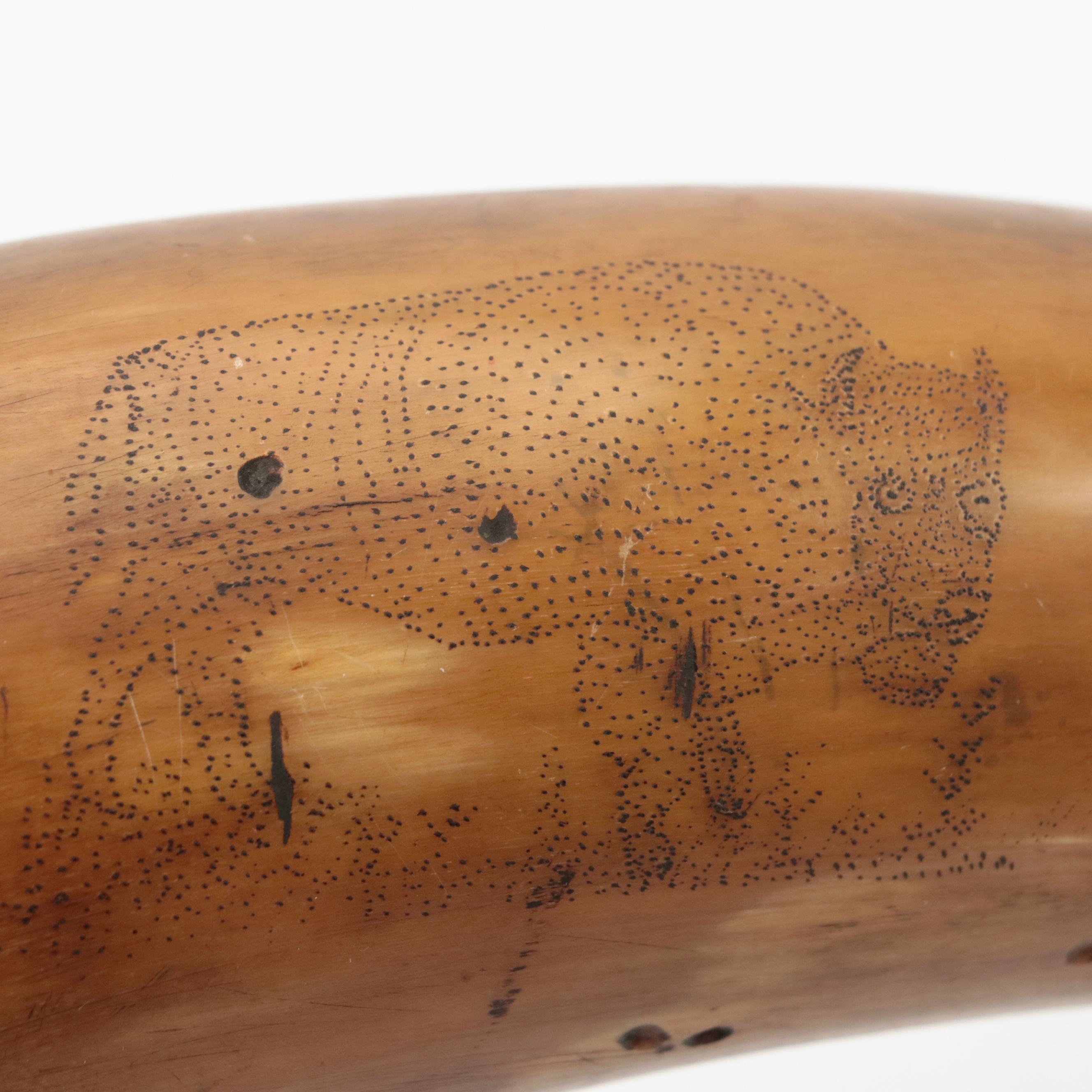 Gun Powder Horn with Engraved Design