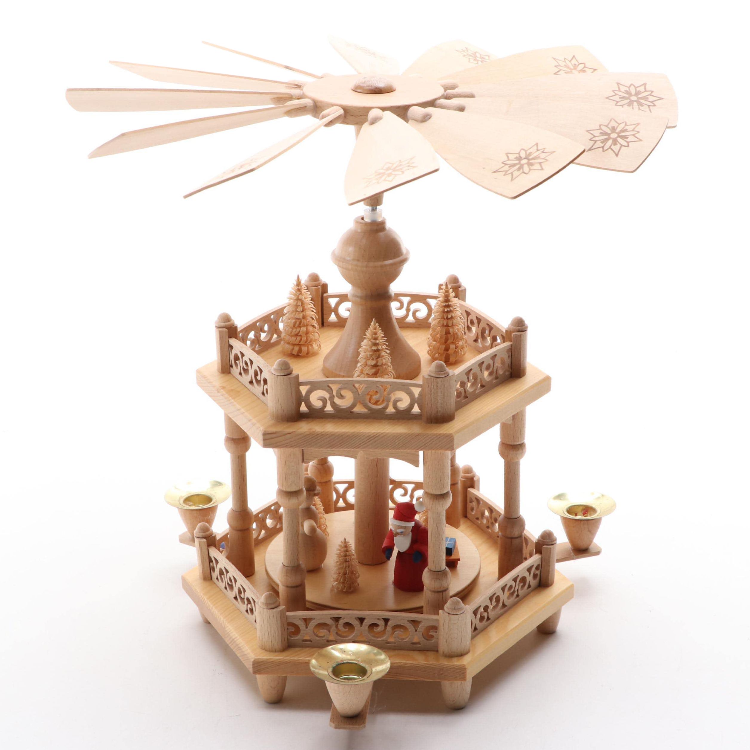 Erzgebirgische Volkskunst Seiffen Wooden Christmas Pyramid