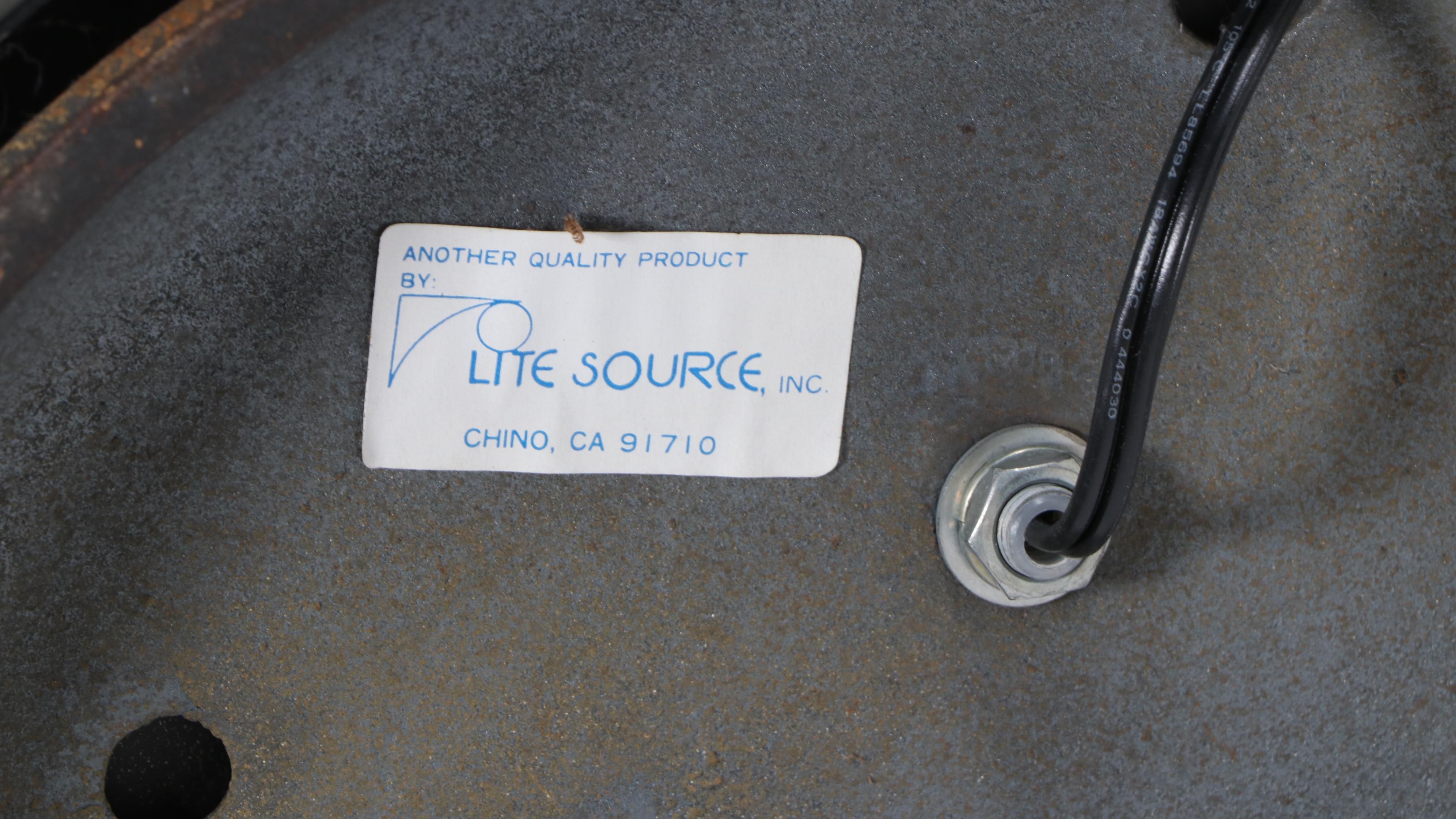 Lite Source Black Metal Deco Revival Halogen Torchiere Floor Lamp, Late 20th C