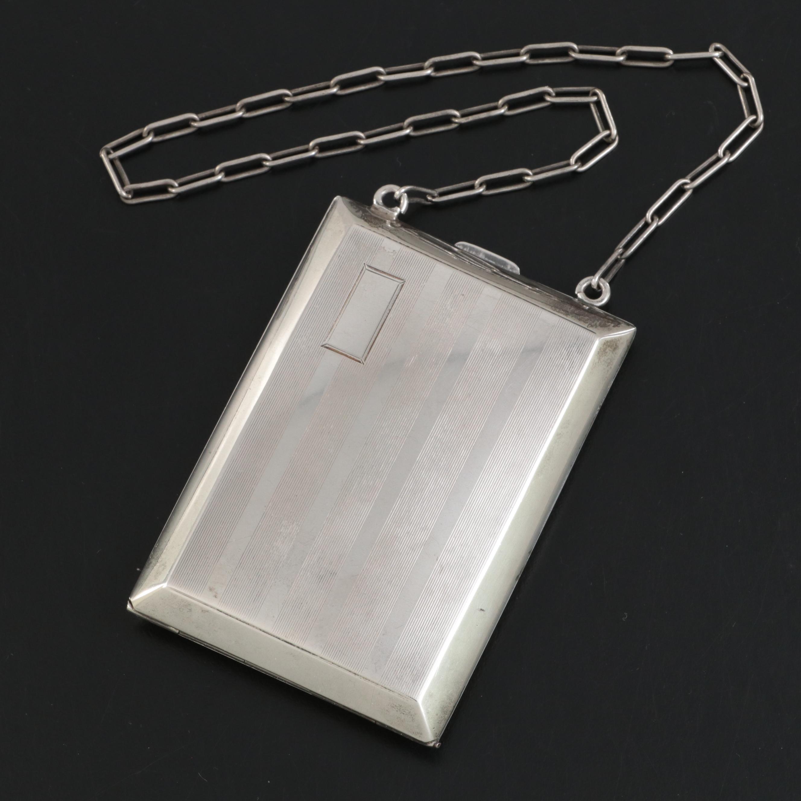 Clarence A. Vanderbilt Sterling Silver Mirrored Coin and Bill Hinged Purse