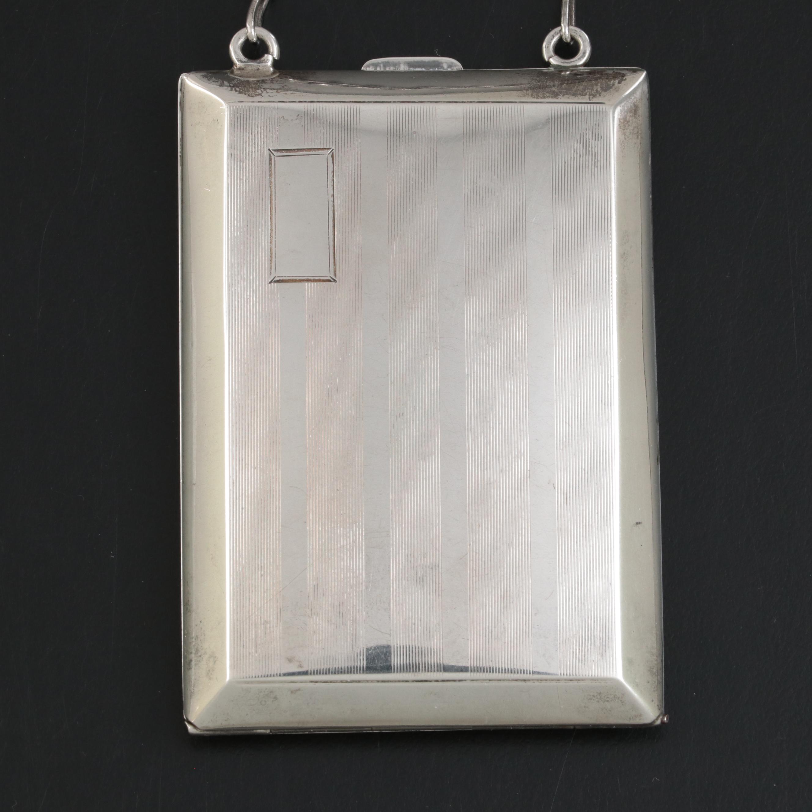 Clarence A. Vanderbilt Sterling Silver Mirrored Coin and Bill Hinged Purse