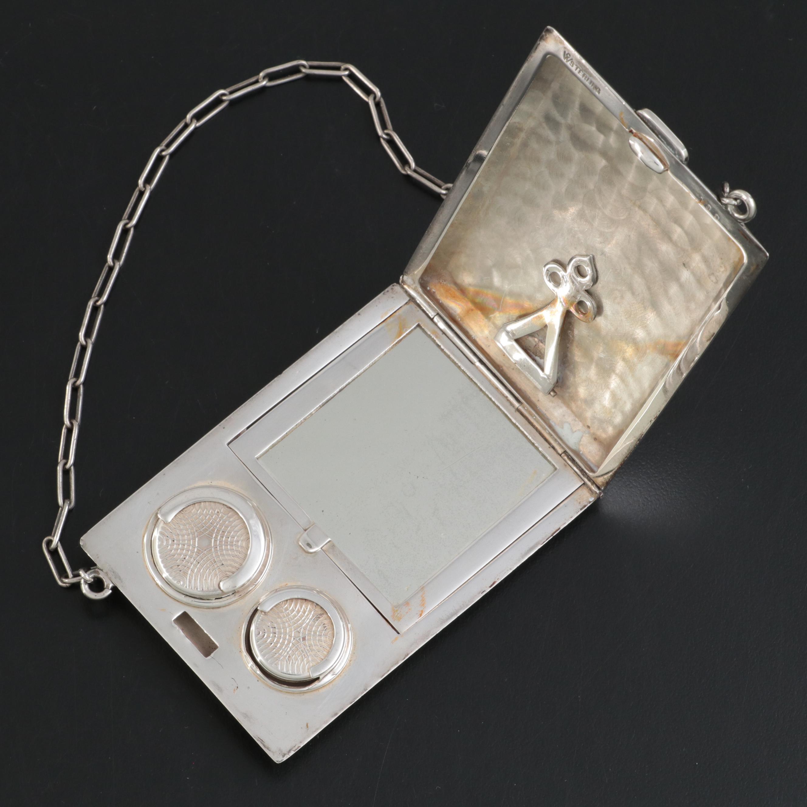 Clarence A. Vanderbilt Sterling Silver Mirrored Coin and Bill Hinged Purse