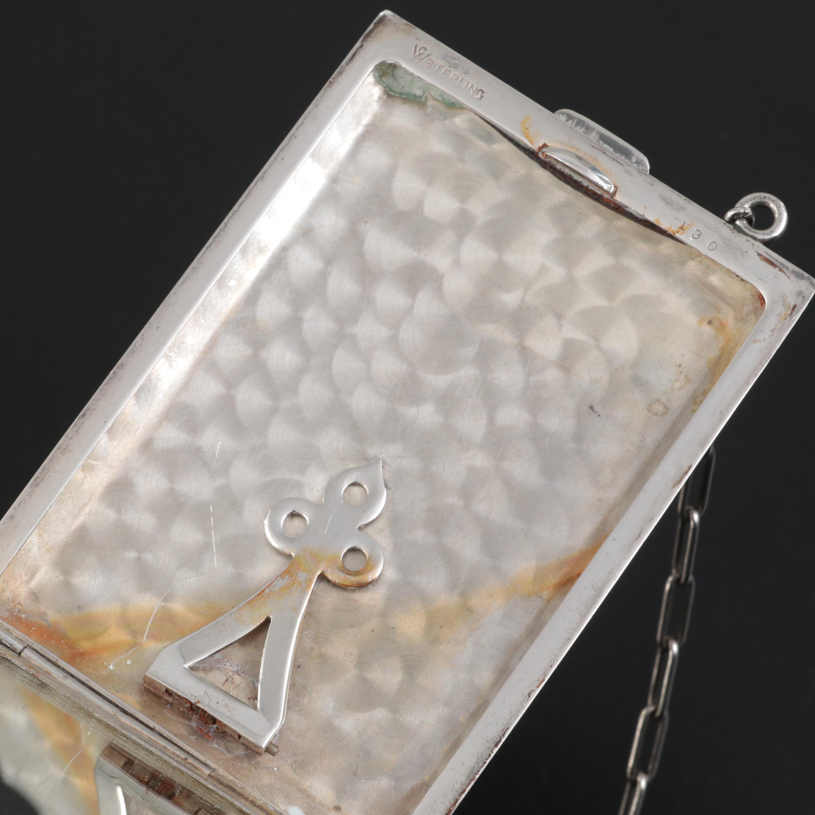 Clarence A. Vanderbilt Sterling Silver Mirrored Coin and Bill Hinged Purse