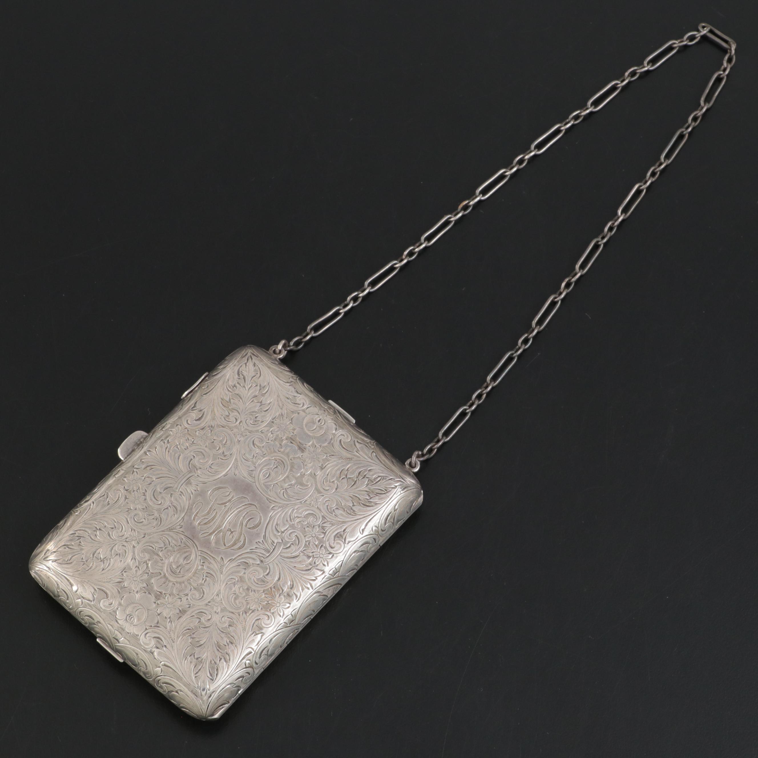 The Thomae Co. Sterling Silver Mirrored Powder Compact, Early to Mid-20th C.