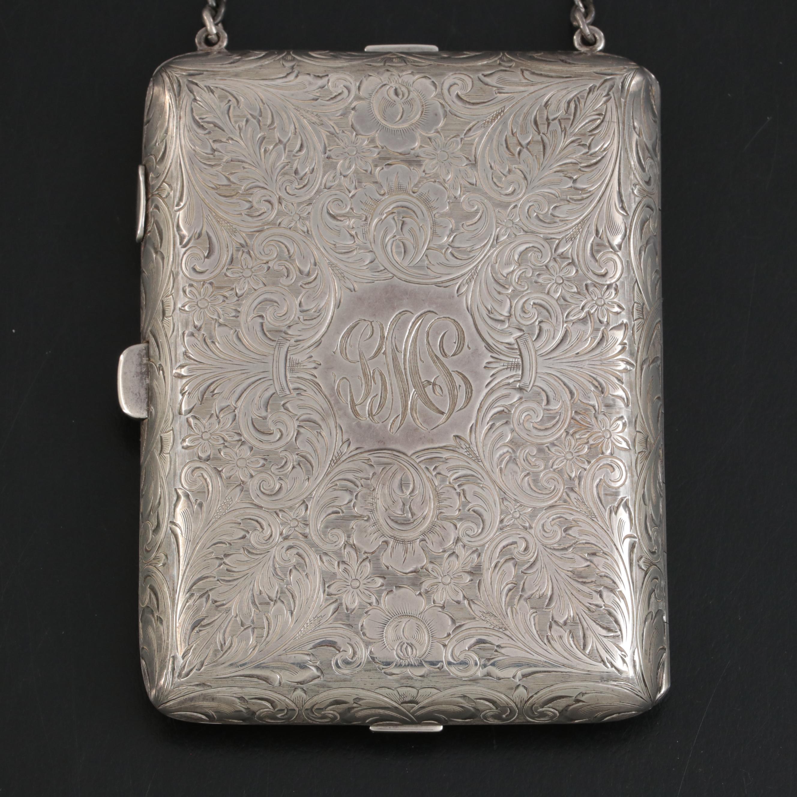 The Thomae Co. Sterling Silver Mirrored Powder Compact, Early to Mid-20th C.