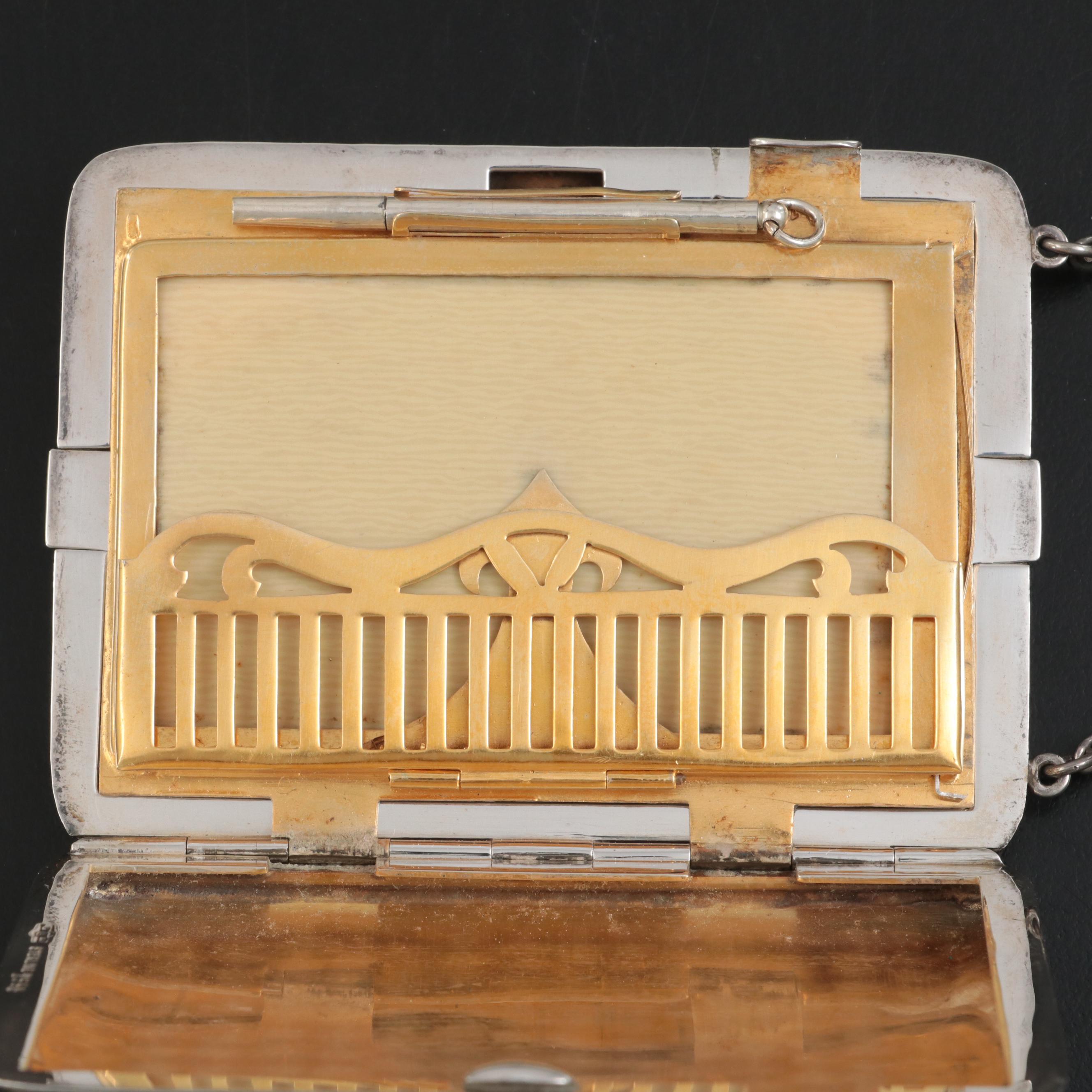 The Thomae Co. Sterling Silver Mirrored Powder Compact, Early to Mid-20th C.