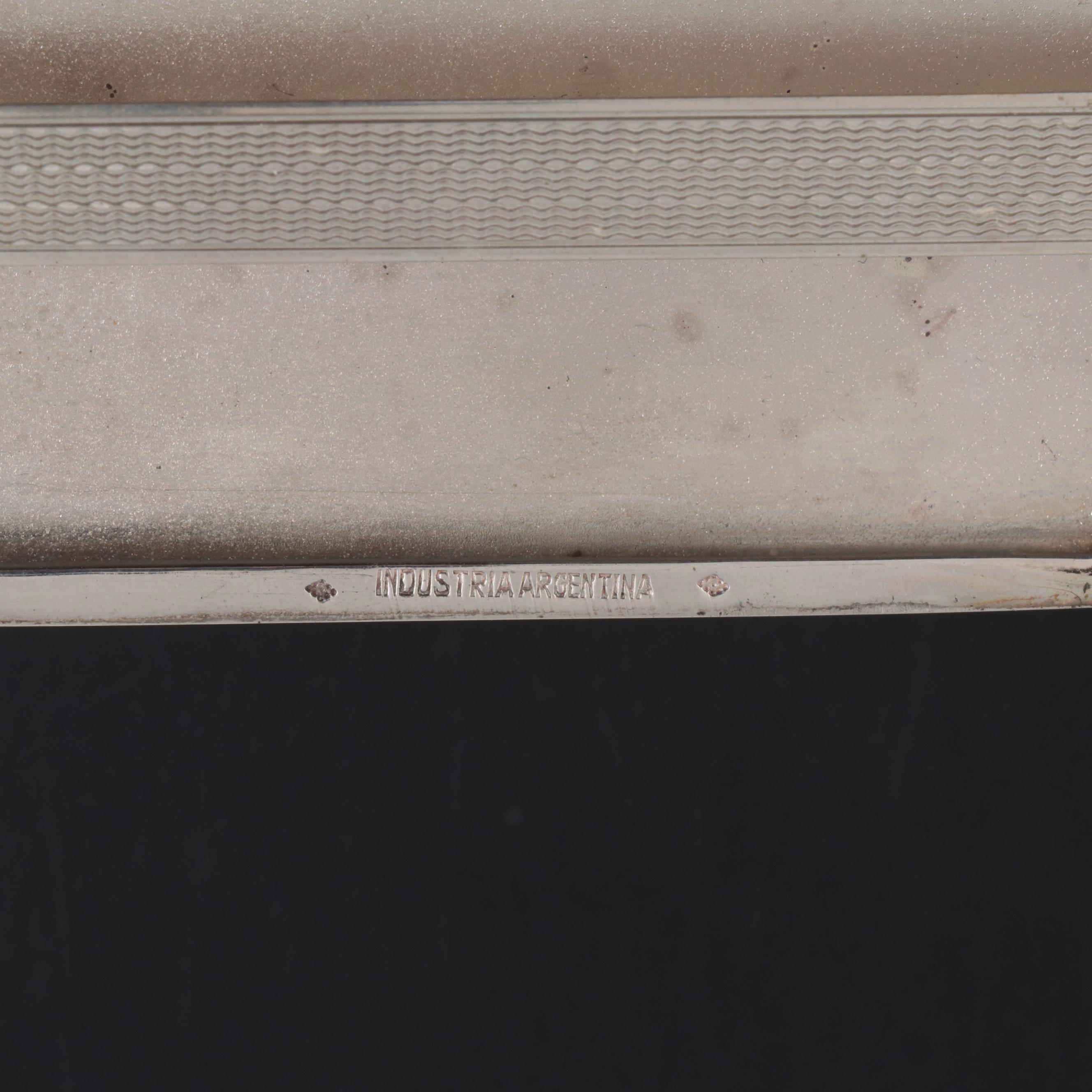 Argentinian Sterling Silver Monogramed Guilloche Cigarette Case