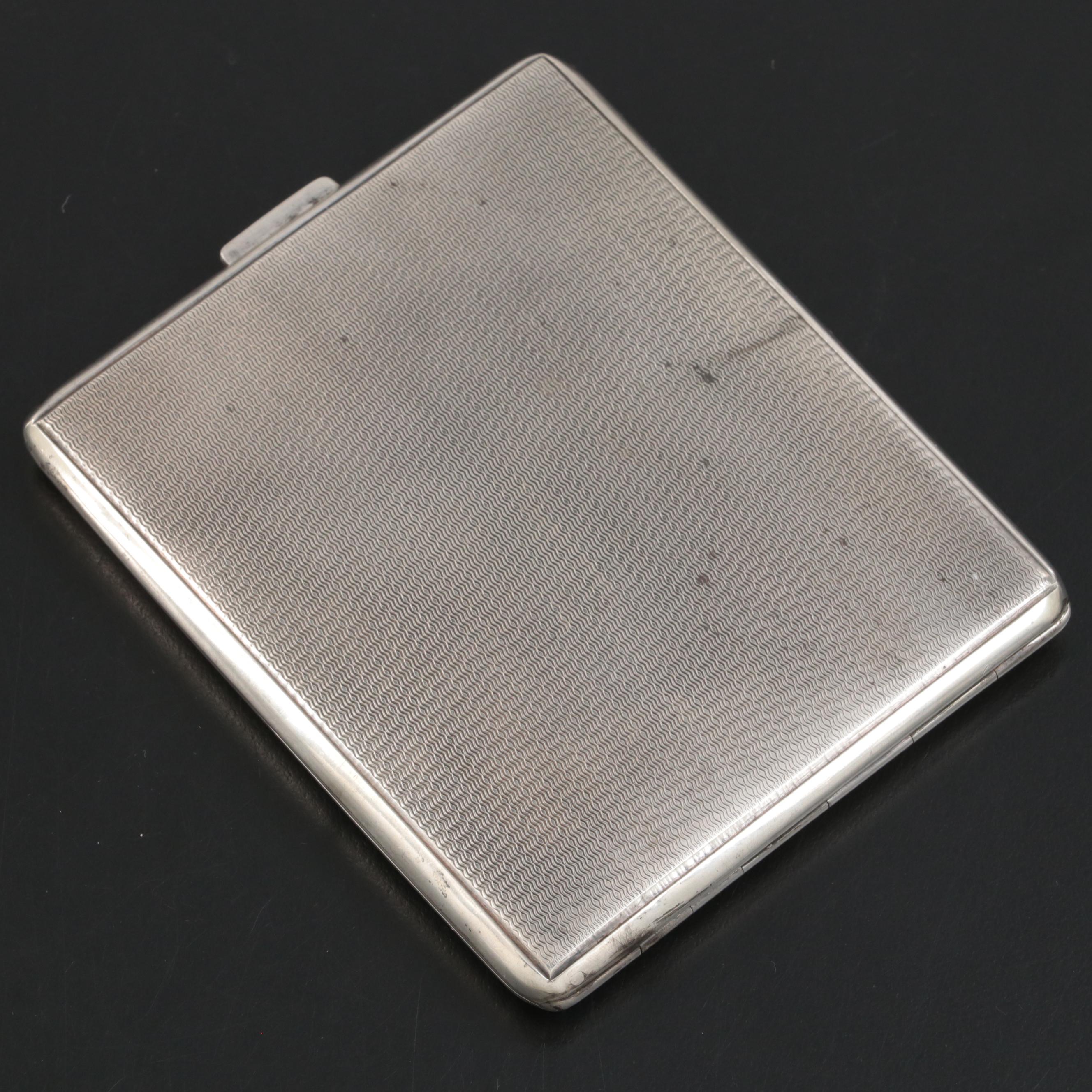 Argentinian Sterling Silver Monogramed Guilloche Cigarette Case