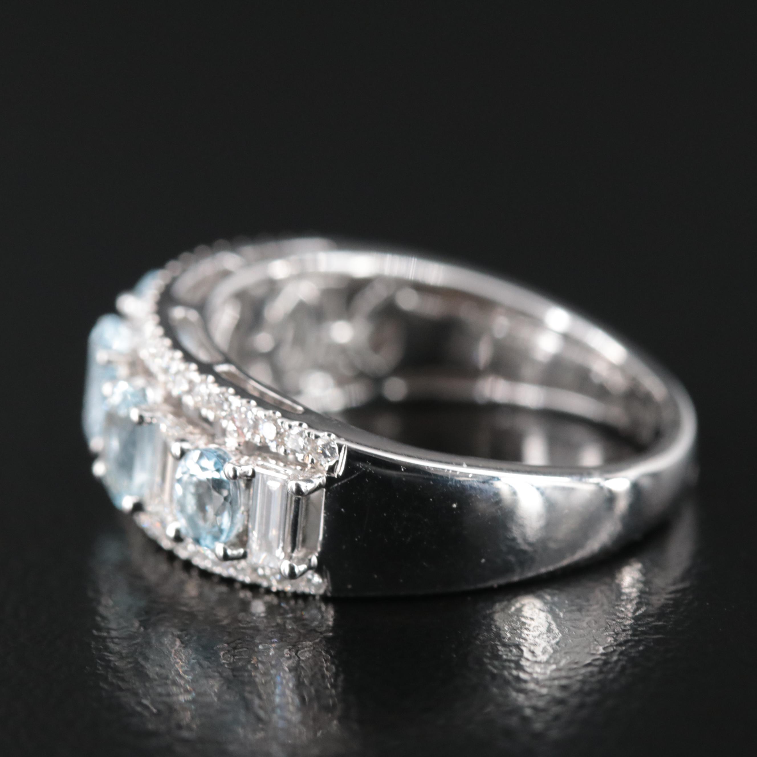 EFFY 14K Aquamarine and Diamond Ring