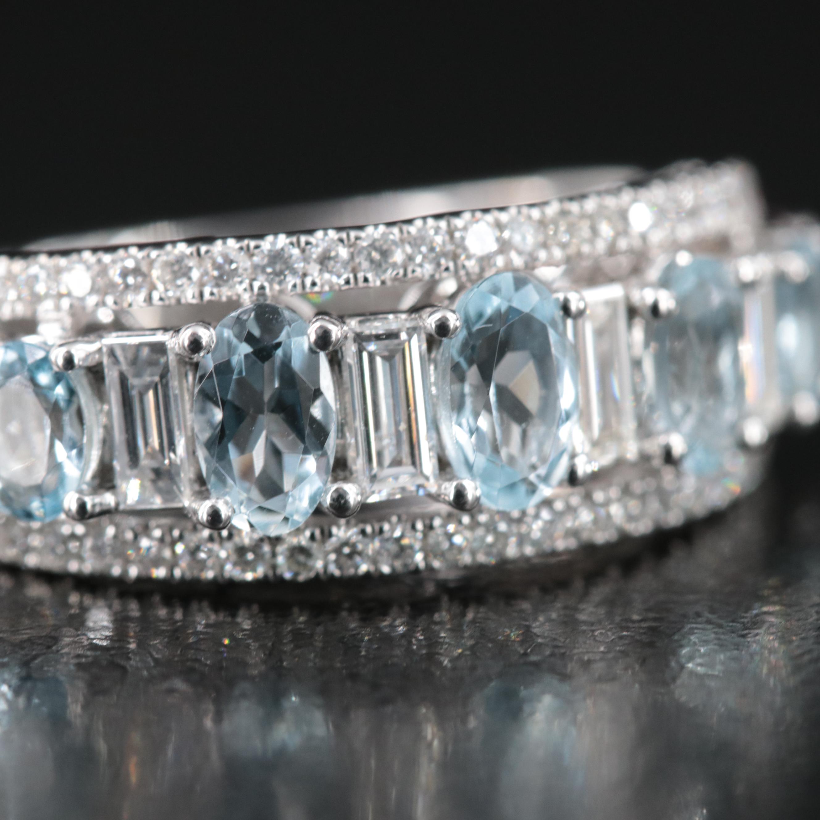 EFFY 14K Aquamarine and Diamond Ring