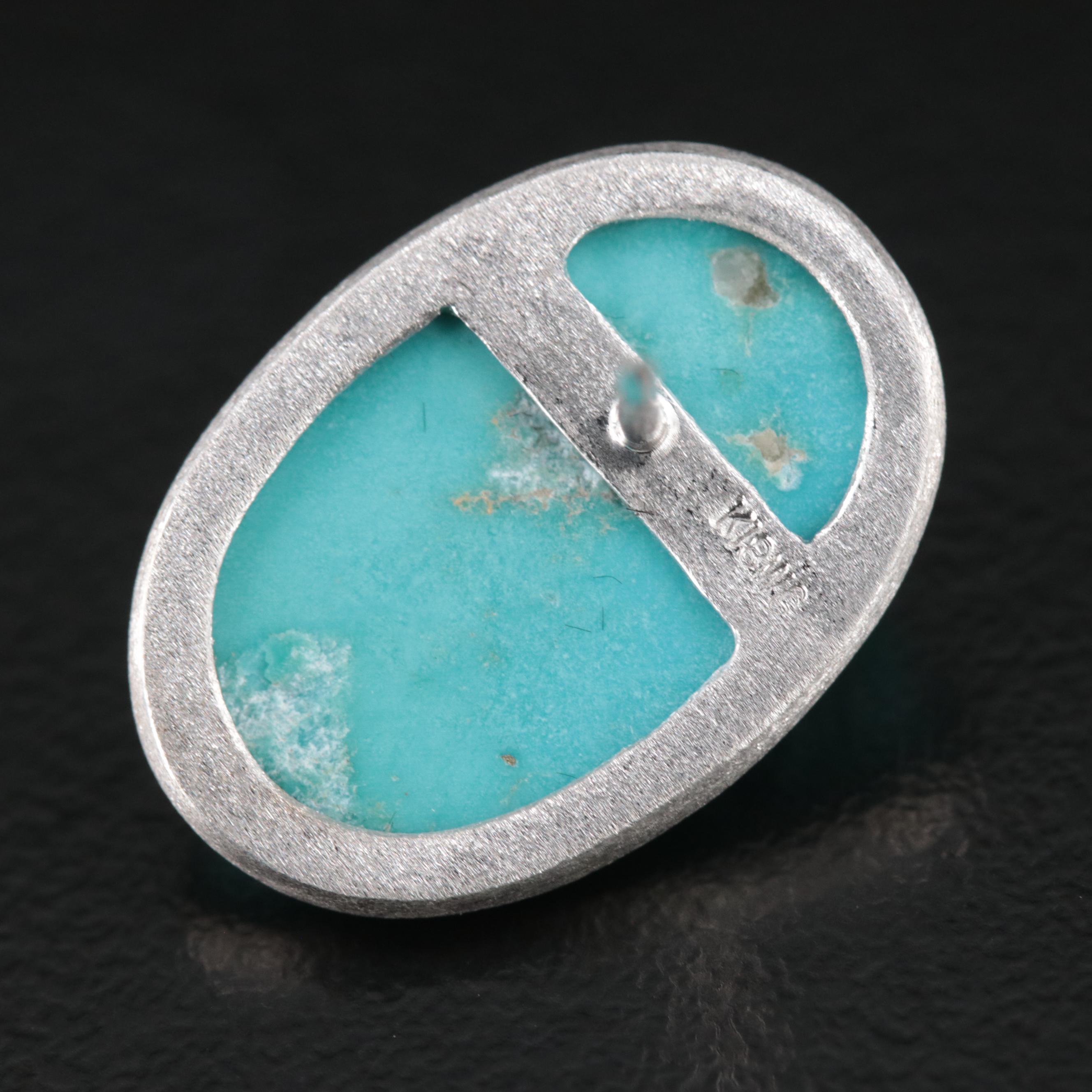 18K Turquoise Cameo Tie Tack