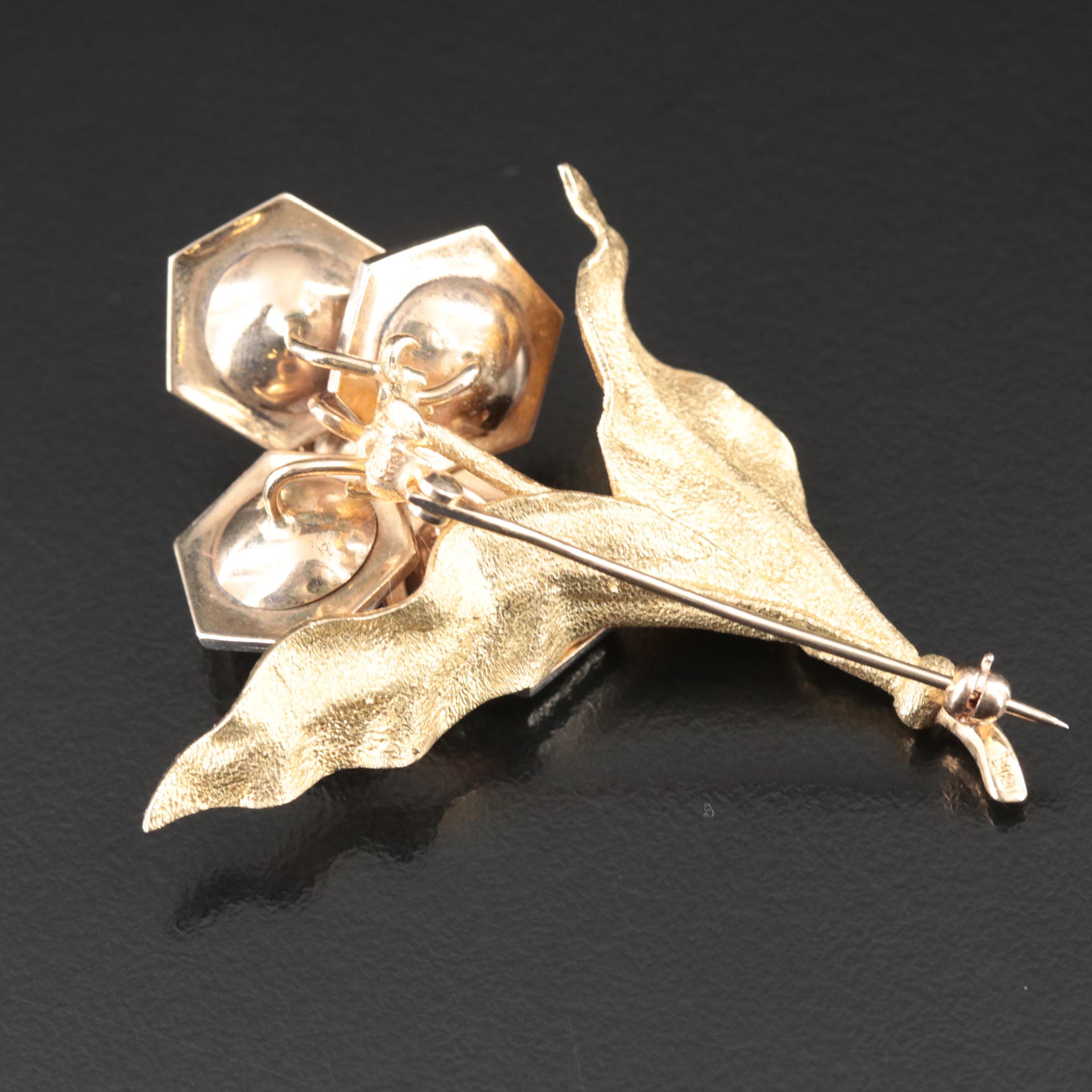 Platinum and 18K Mother-of-Pearl and Seed Pearl Brooch