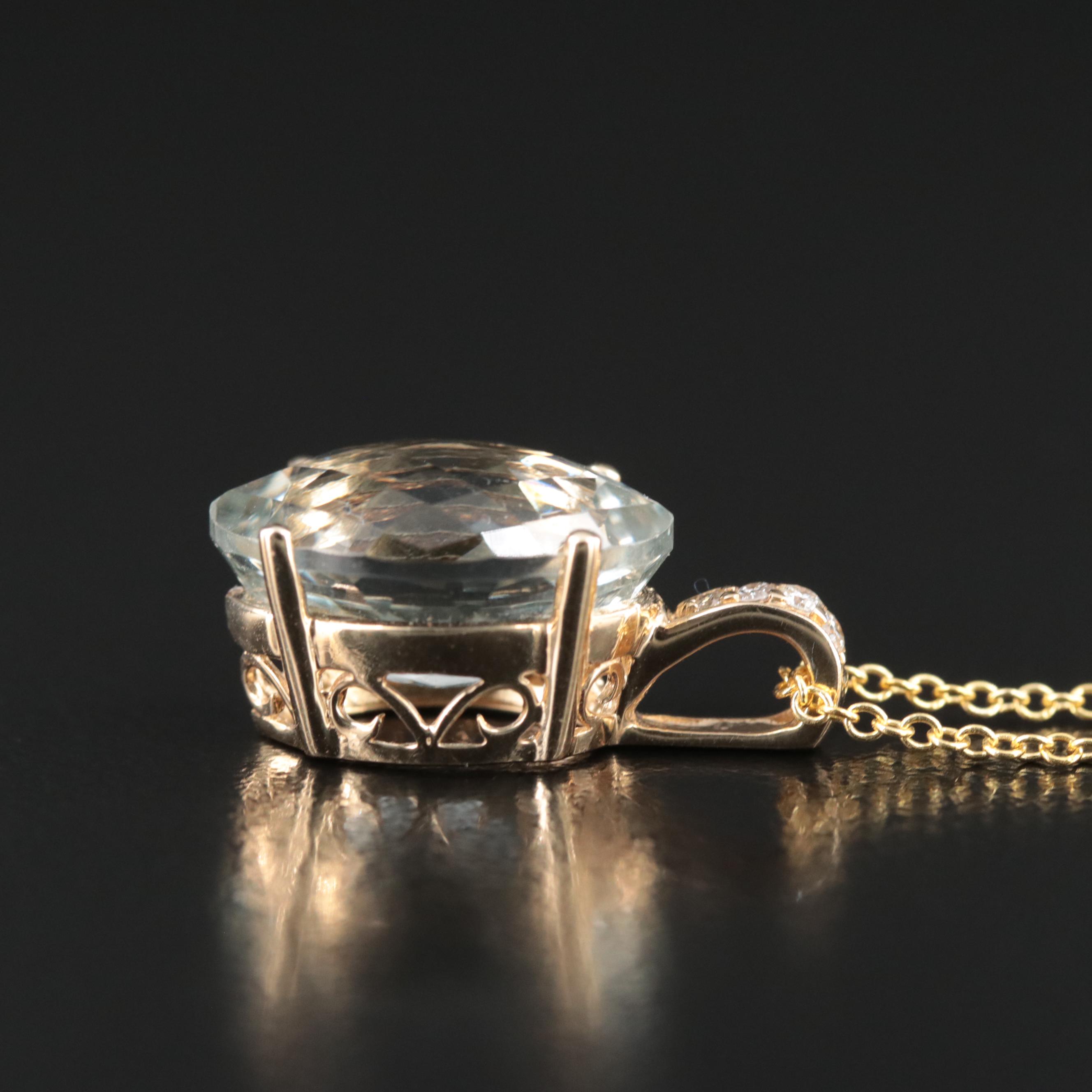 EFFY 14K Prasiolite and Diamond Pendant Necklace