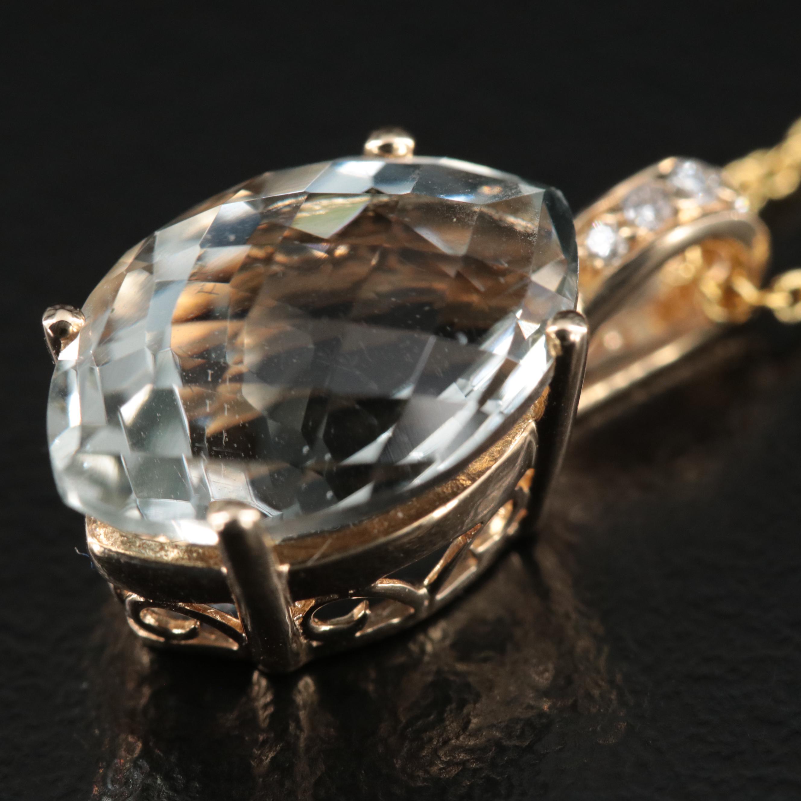 EFFY 14K Prasiolite and Diamond Pendant Necklace