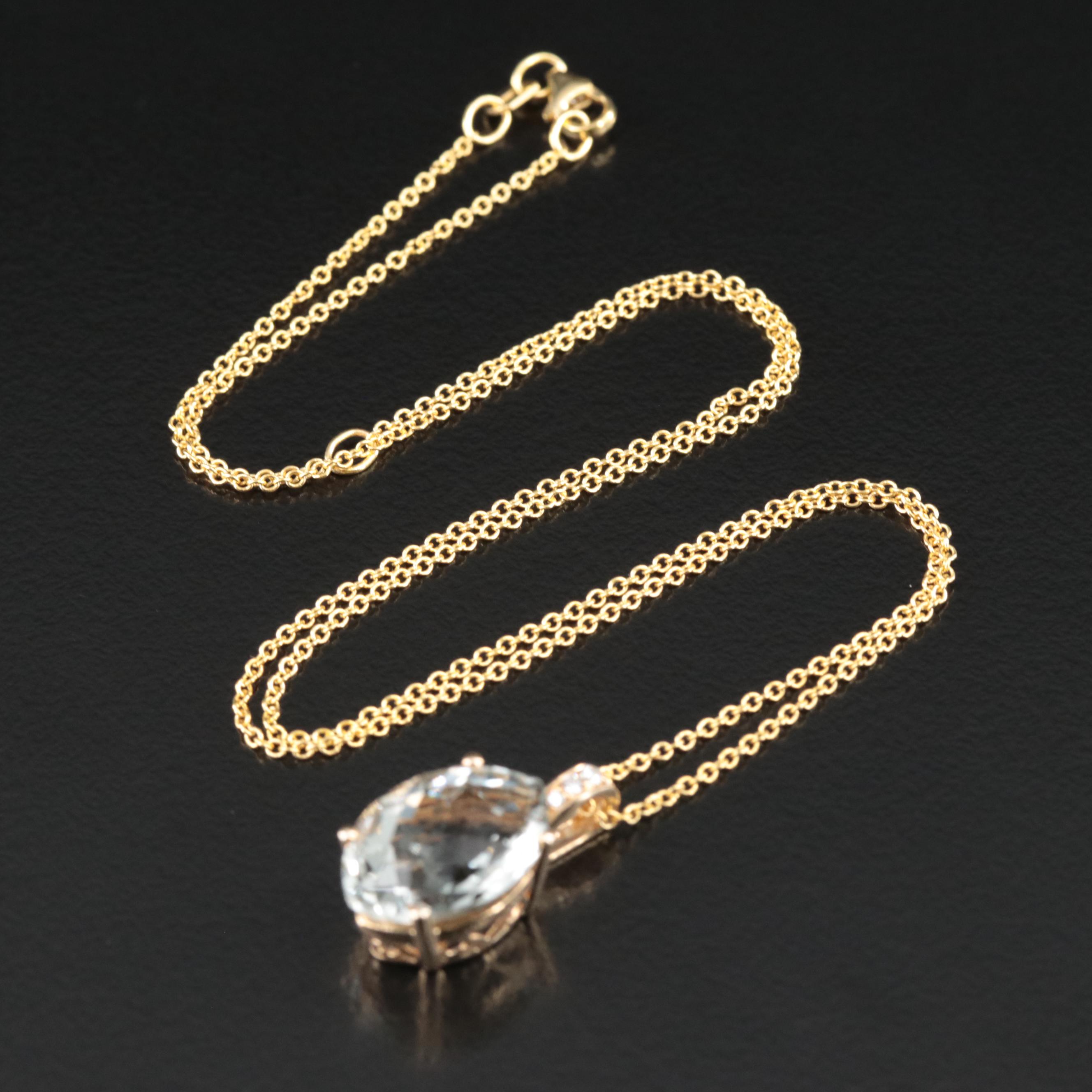 EFFY 14K Prasiolite and Diamond Pendant Necklace
