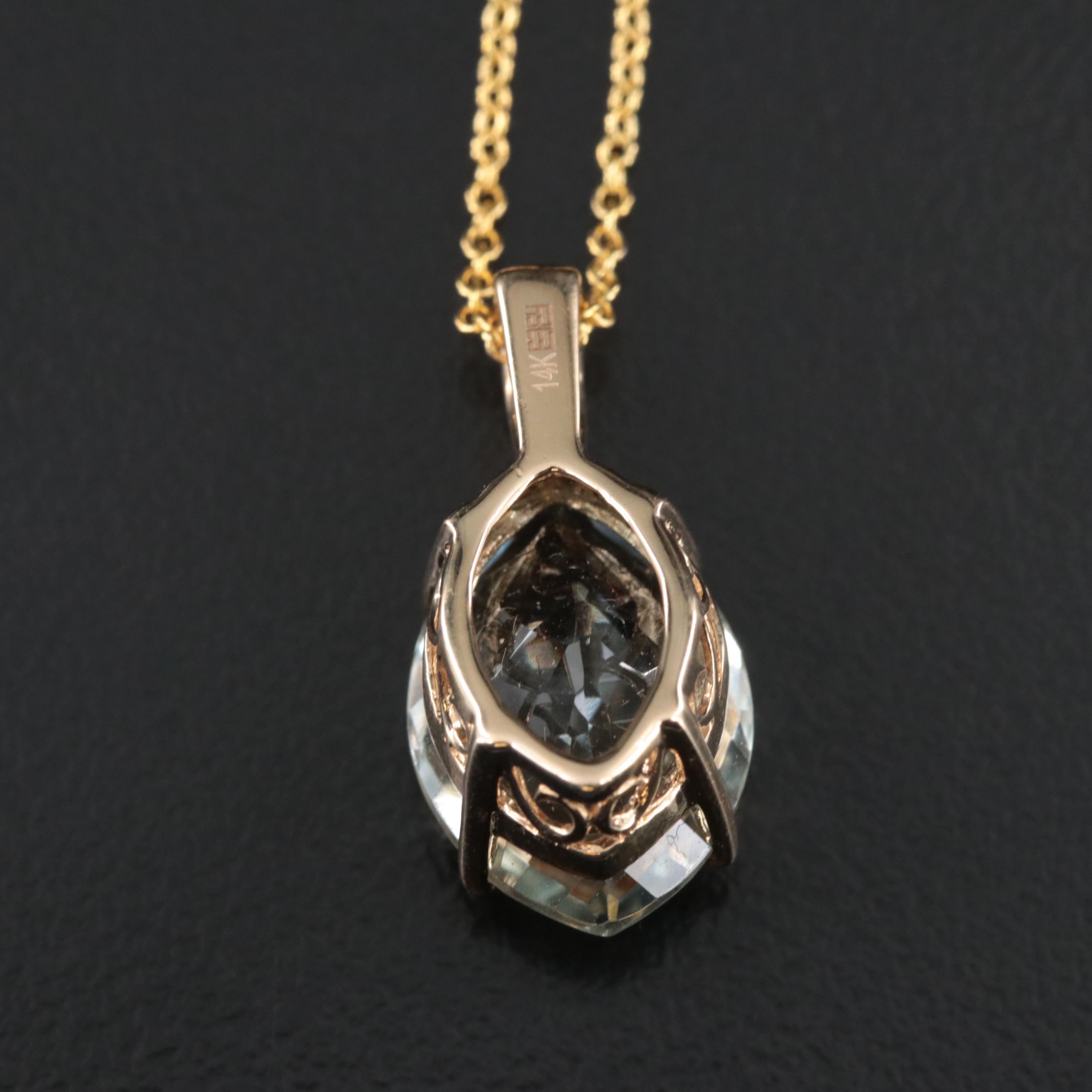 EFFY 14K Prasiolite and Diamond Pendant Necklace
